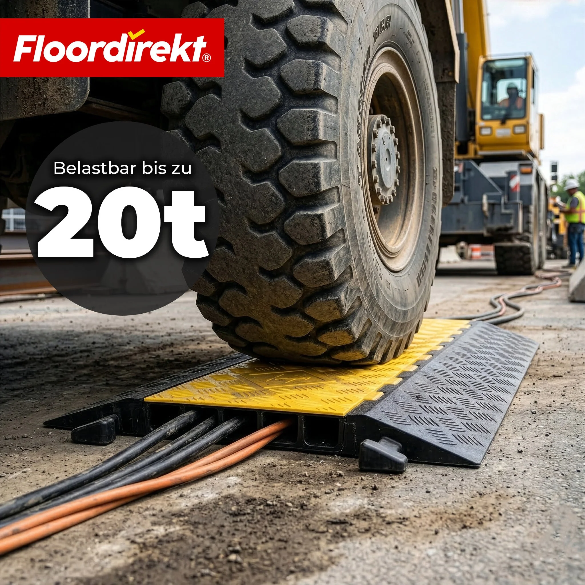 Kabelbrücke aus Gummi mit PVC-Klappe | Kabelschutzbrücke 1–5 Kanäle bis 20 t belastbar - Image 52