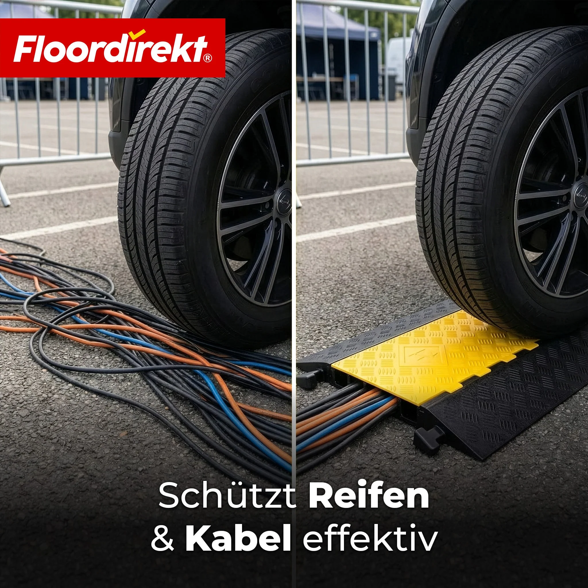 Kabelbrücke aus Gummi mit PVC-Klappe | Kabelschutzbrücke 1–5 Kanäle bis 20 t belastbar - Image 53