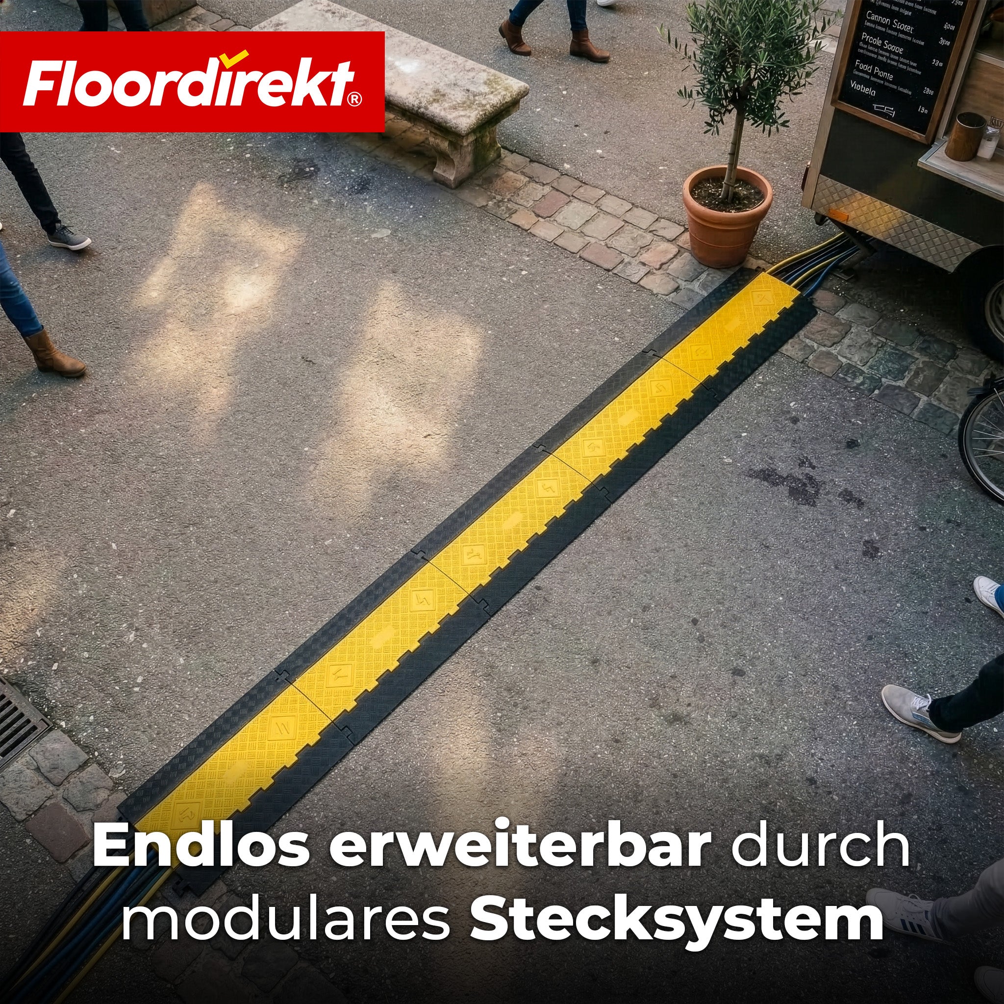 Kabelbrücke aus Gummi mit PVC-Klappe | Kabelschutzbrücke 1–5 Kanäle bis 20 t belastbar - Image 56