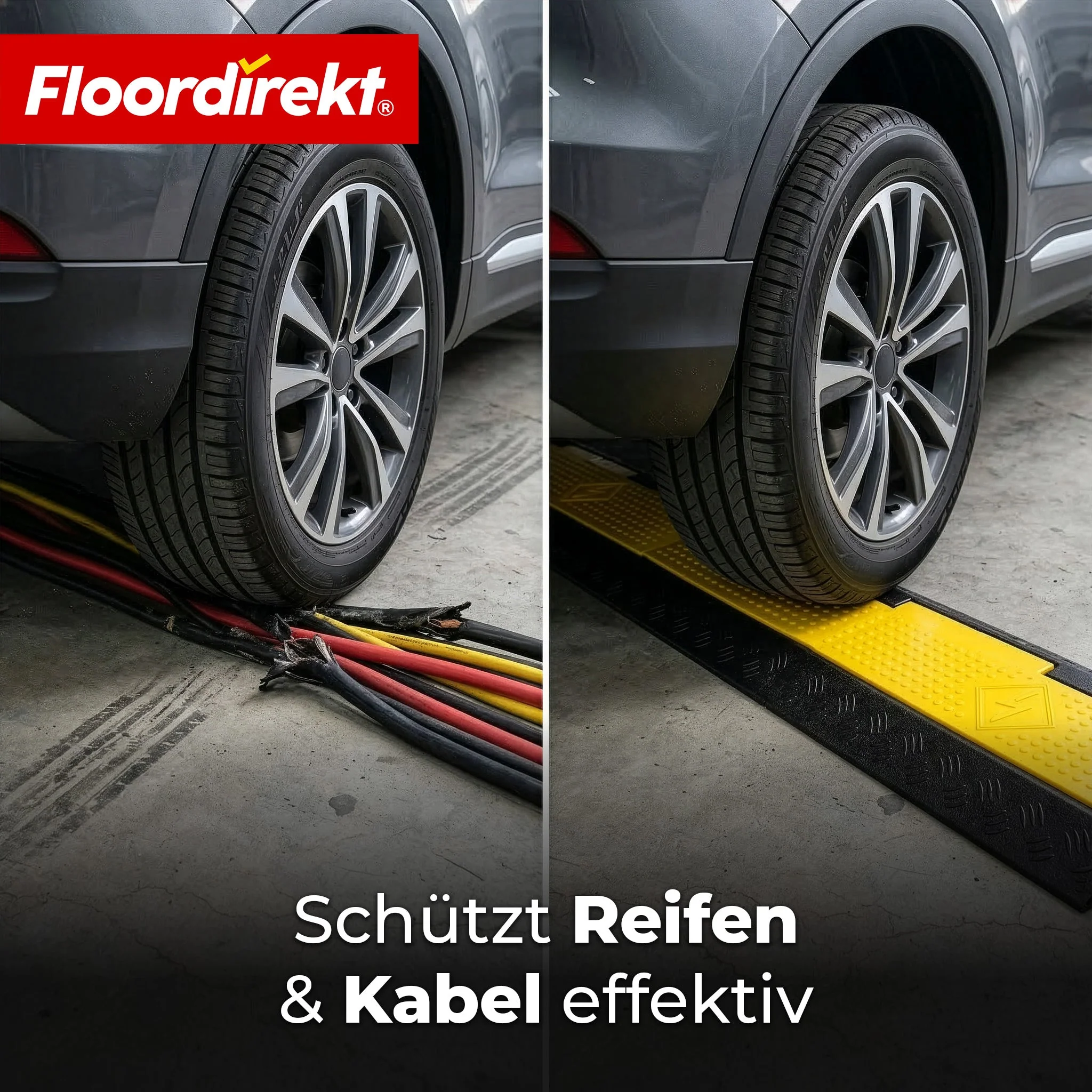 Kabelbrücke aus Gummi mit PVC-Klappe | Kabelschutzbrücke 1–5 Kanäle bis 20 t belastbar - Image 8