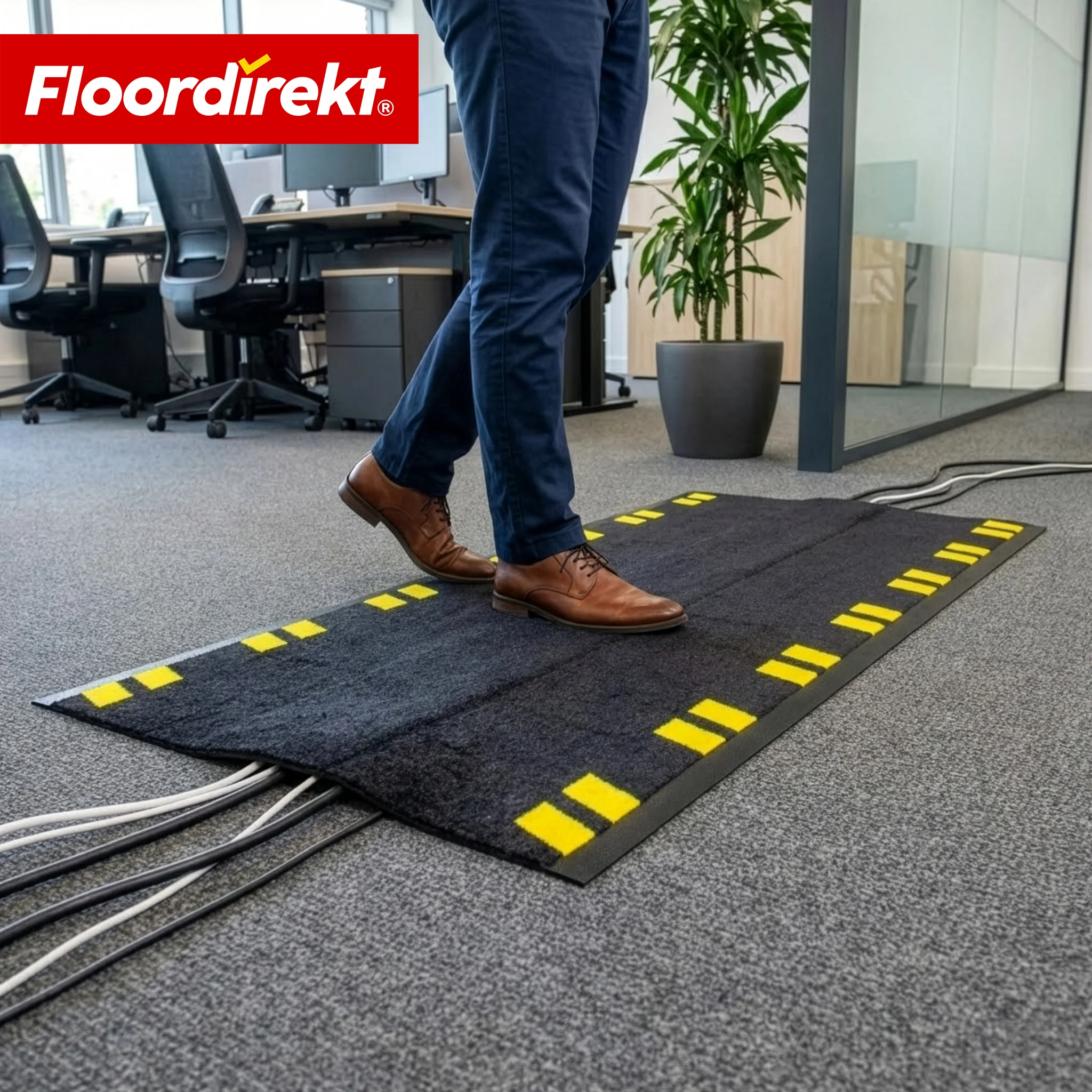 Kabelschutzmatte | Sonira | 120 × 40 cm | Rutschfeste Kabelbrücke mit Kabelkanal & Warnkanten für Innen- & Außenbereich - Image 8