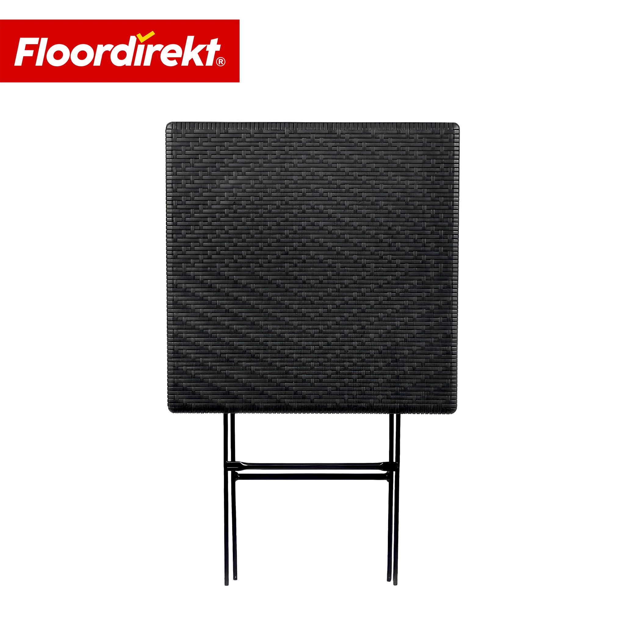 Klapptisch | Kobe | Schwarzer Gartentisch klappbar in Rattan-Optik | 60 × 60 cm - Image 3