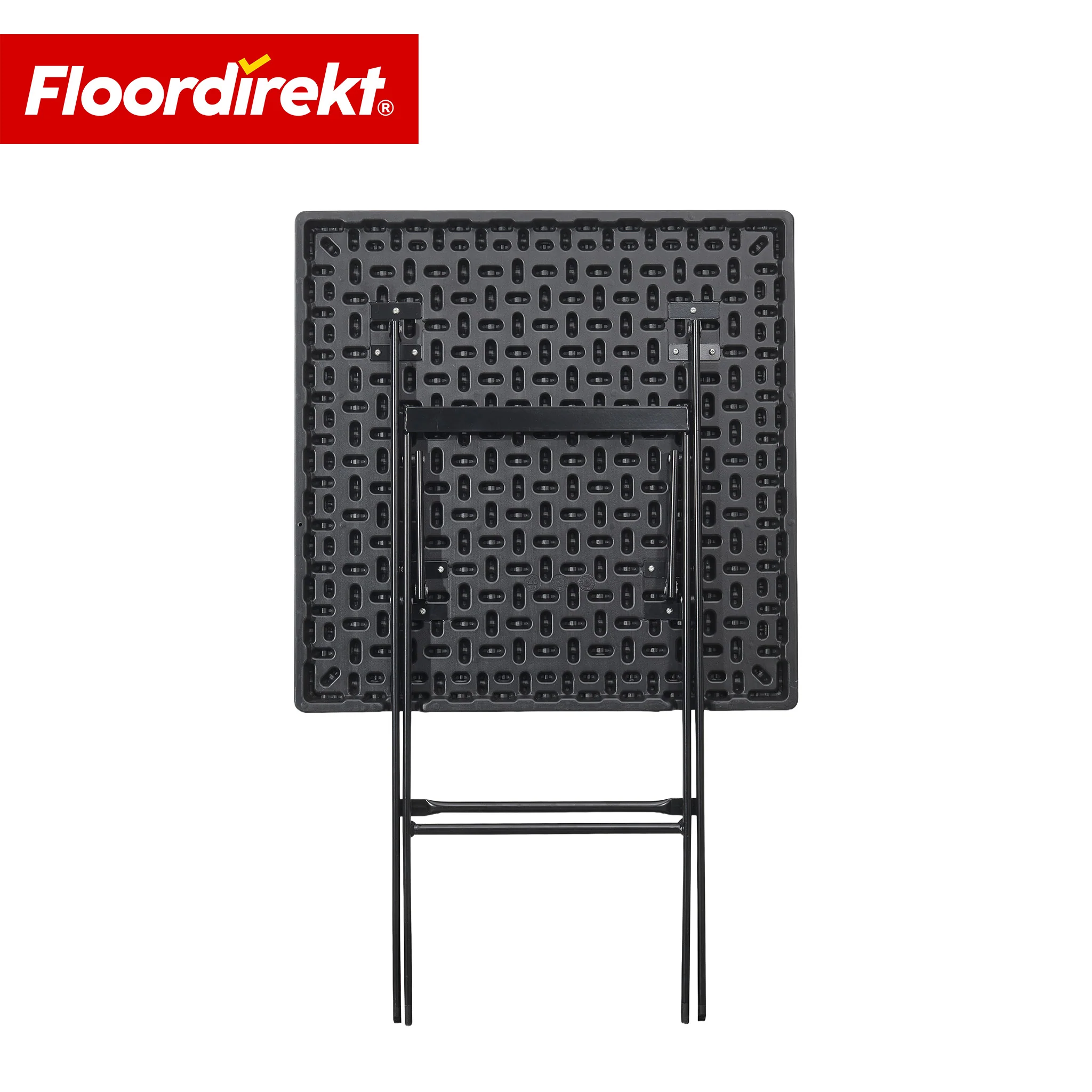 Klapptisch | Kobe | Schwarzer Gartentisch klappbar in Rattan-Optik | 60 × 60 cm - Image 4