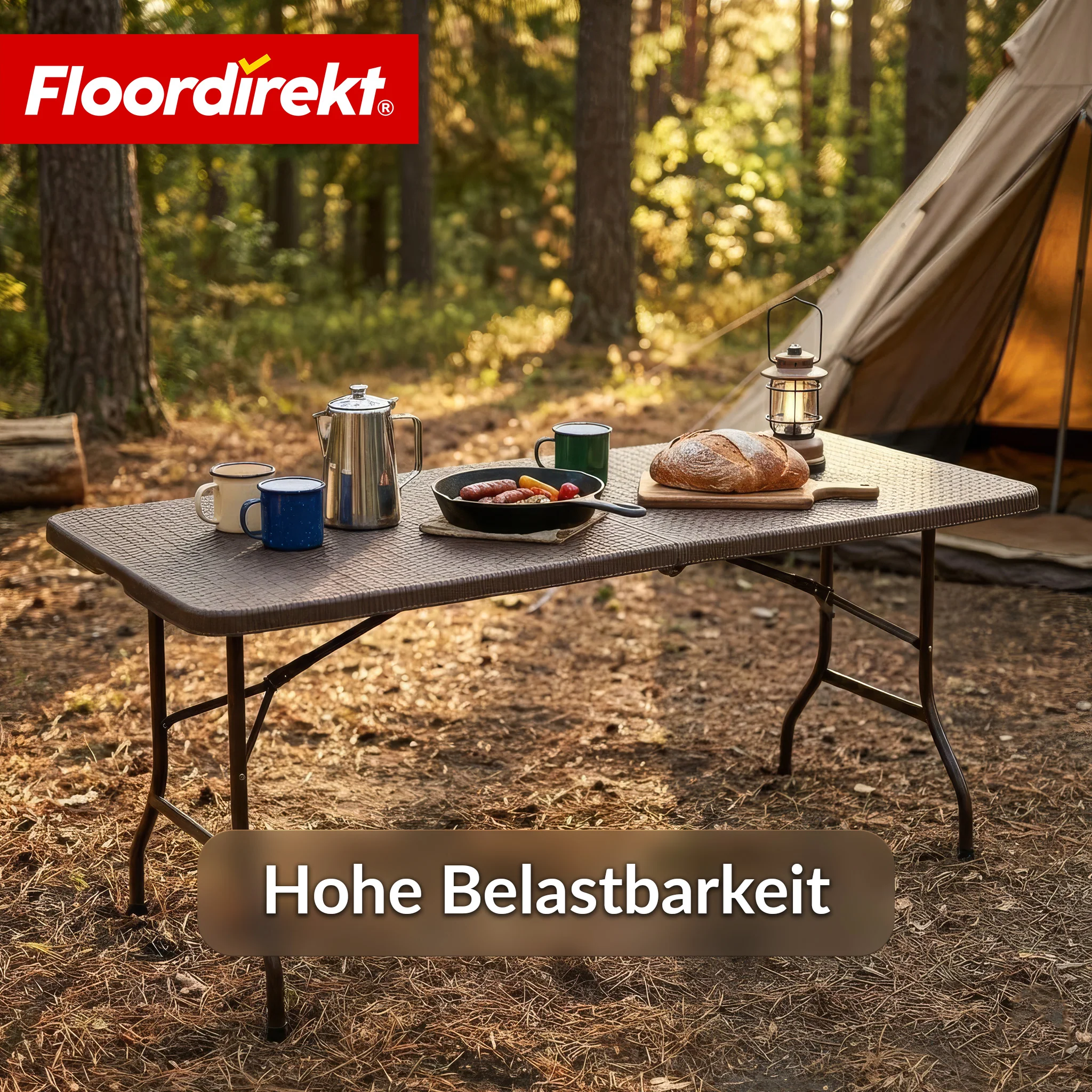 Gartentisch | Miyako | Wetterfester Klapptisch 183×75 cm | Faltbar mit Tragegriff für Garten, Terrasse & Events - Image 3