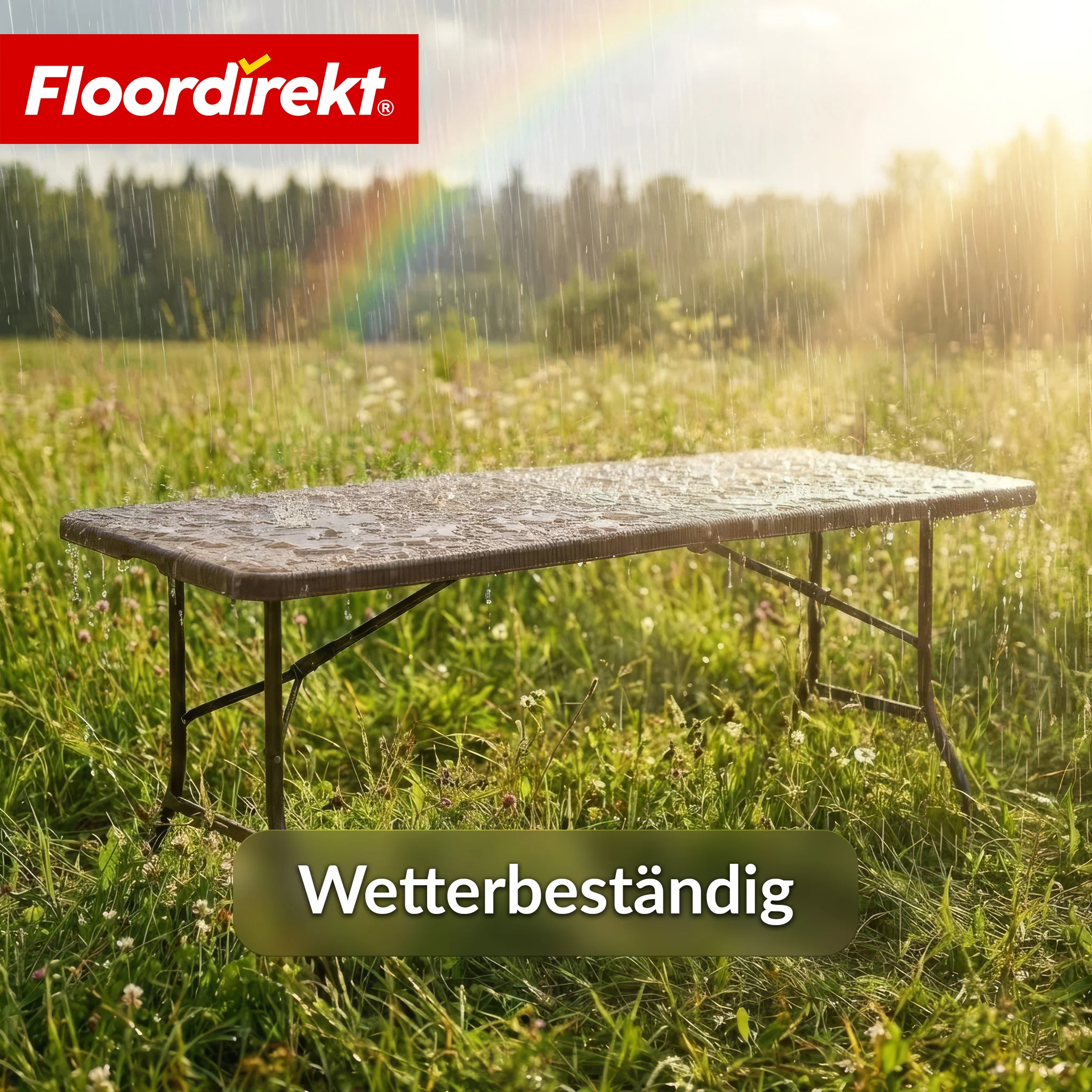 Gartentisch | Miyako | Wetterfester Klapptisch 183×75 cm | Faltbar mit Tragegriff für Garten, Terrasse & Events - Image 5