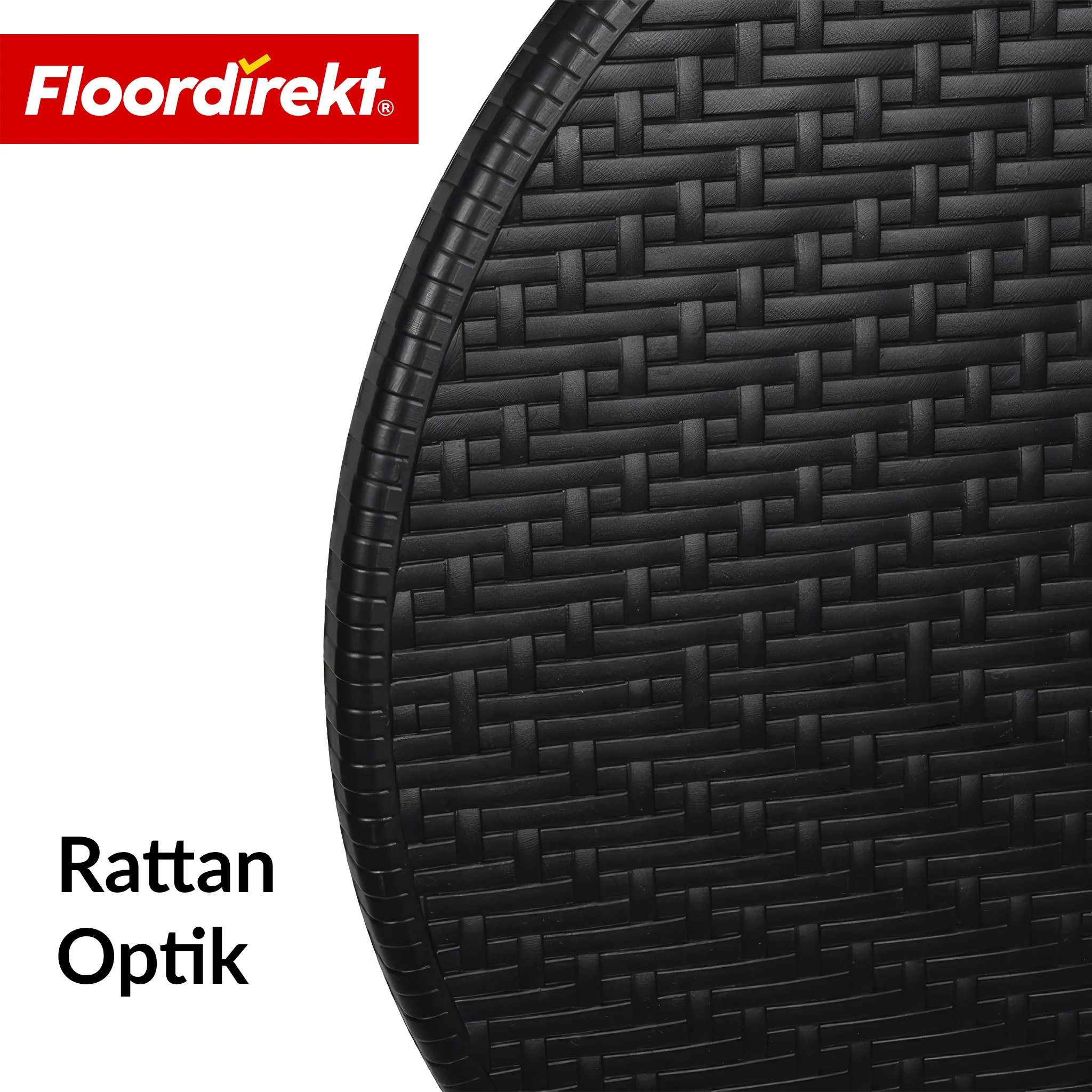 Klapptisch | Toyama | Runder, klappbarer Gartentisch in Rattan-Optik, schwarz | Ø 60 cm - Image 8
