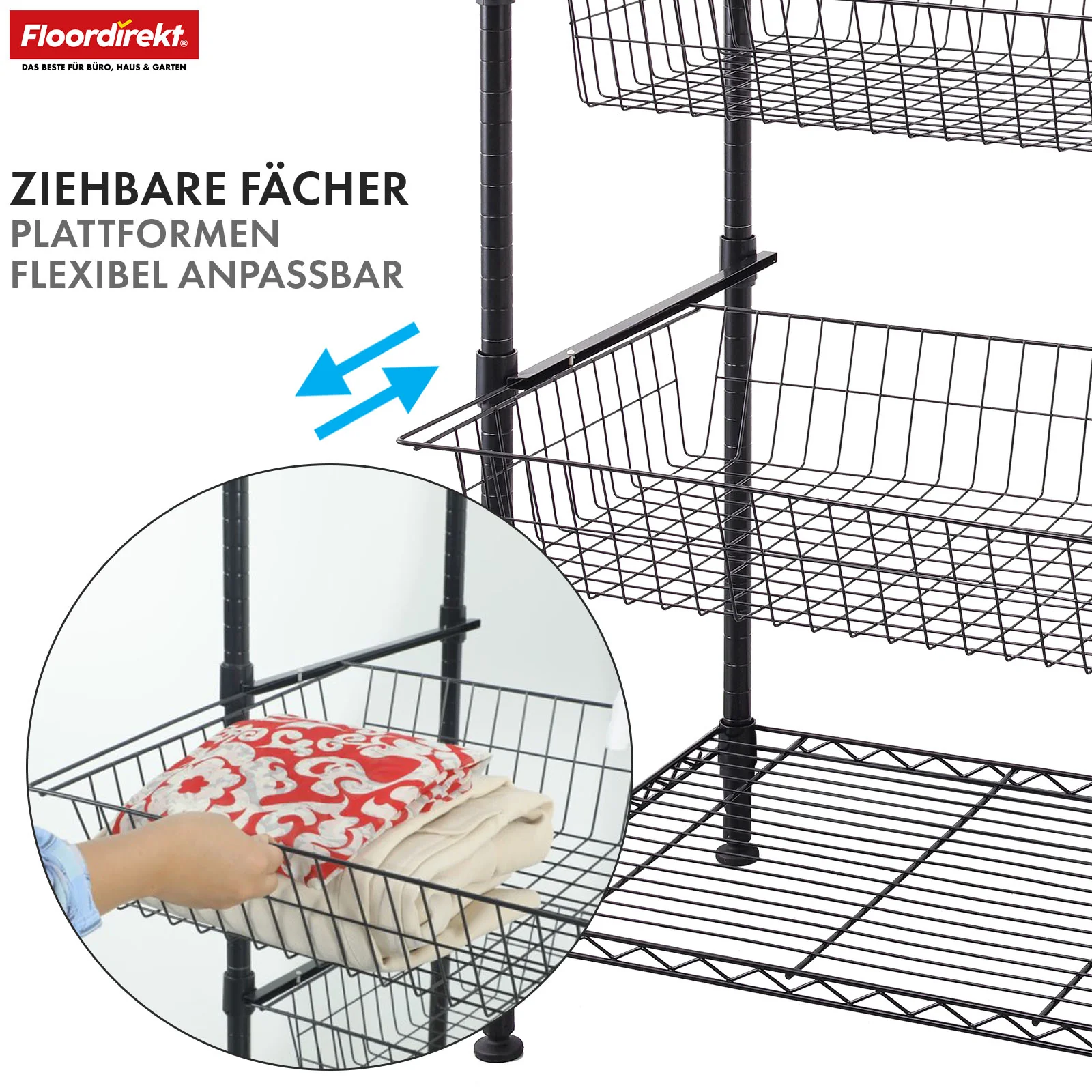 Kleiderschrank | Harold | Offener Kleiderständer mit Kleiderstange & Ablagen | Robuster Garderobenschrank für Schlafzimmer, Flur & Lager - Image 4