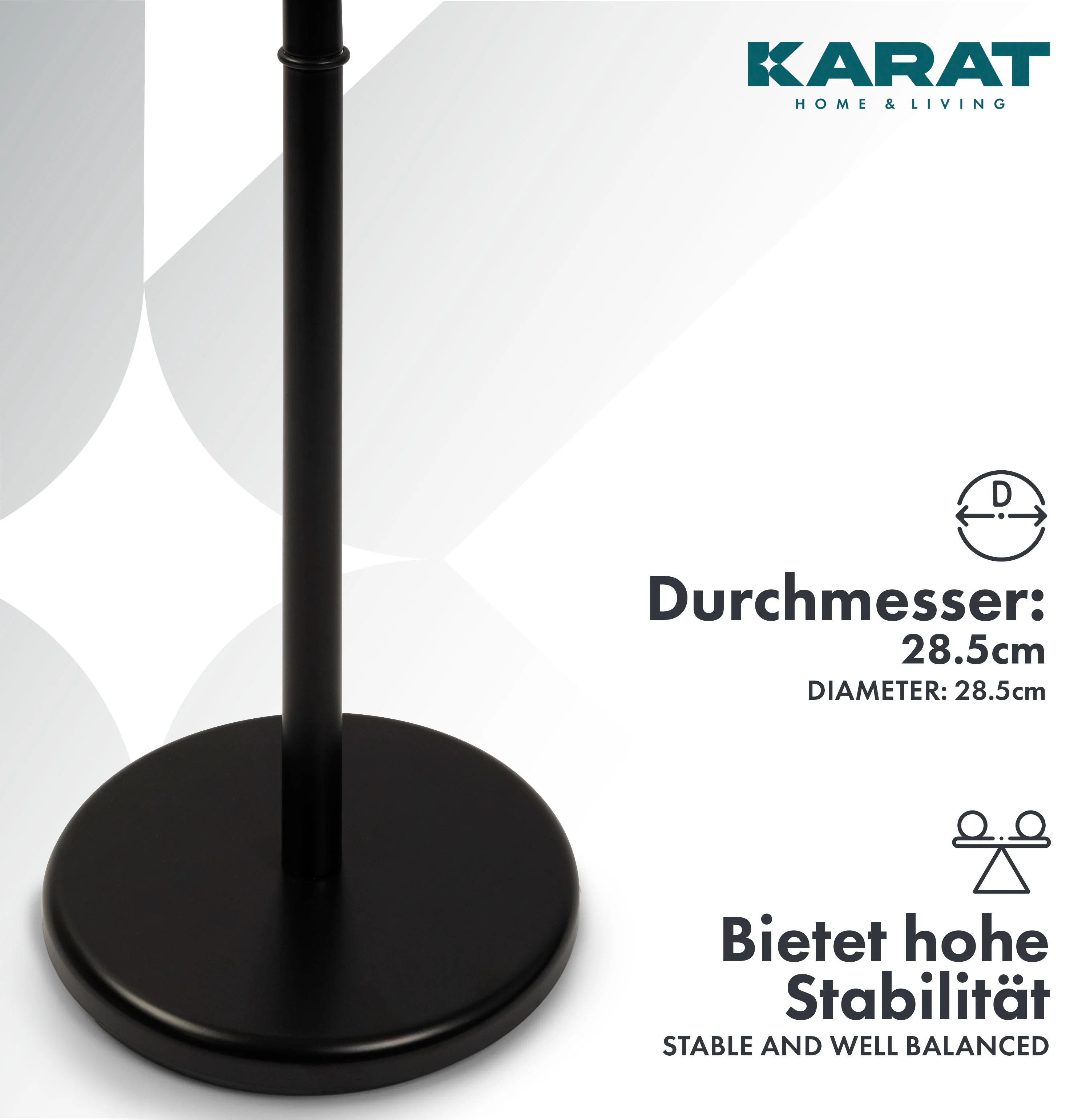 Garderobenständer | George | 6 Haken | In schwarz-braunem Design | Runder Standfuß - Image 6