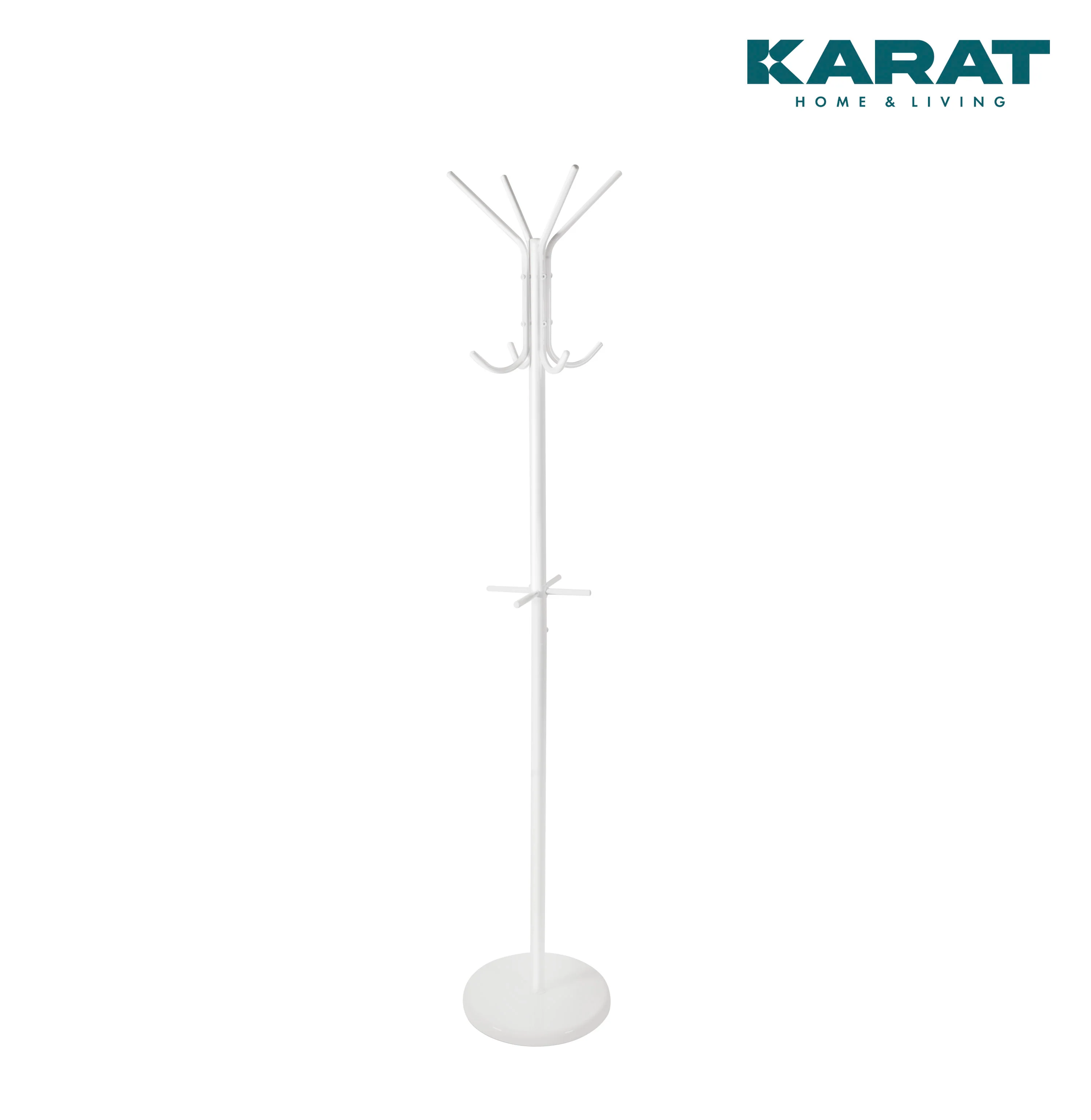 Garderobenständer | Martin | 12 Haken | Schlichtes, weißes Design | Runder Standfuß - Image 3