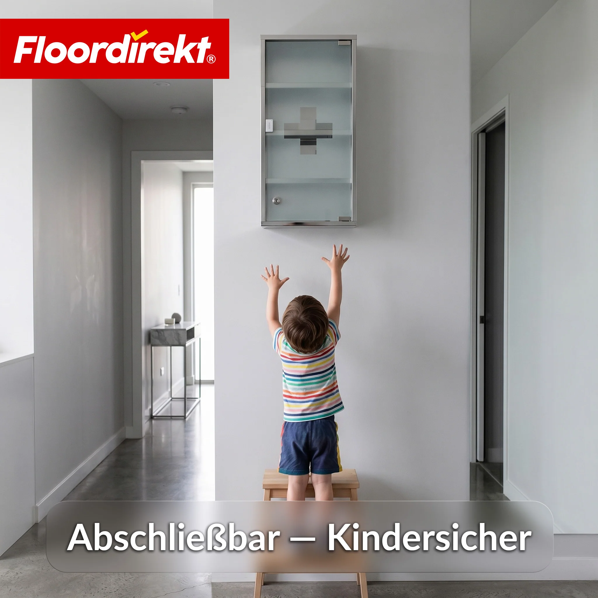 Medizinschrank | Allen | Abschließbarer Arzneischrank aus Edelstahl oder weiß pulverbeschichtet | Medikamentenschrank mit Glastür - Image 12