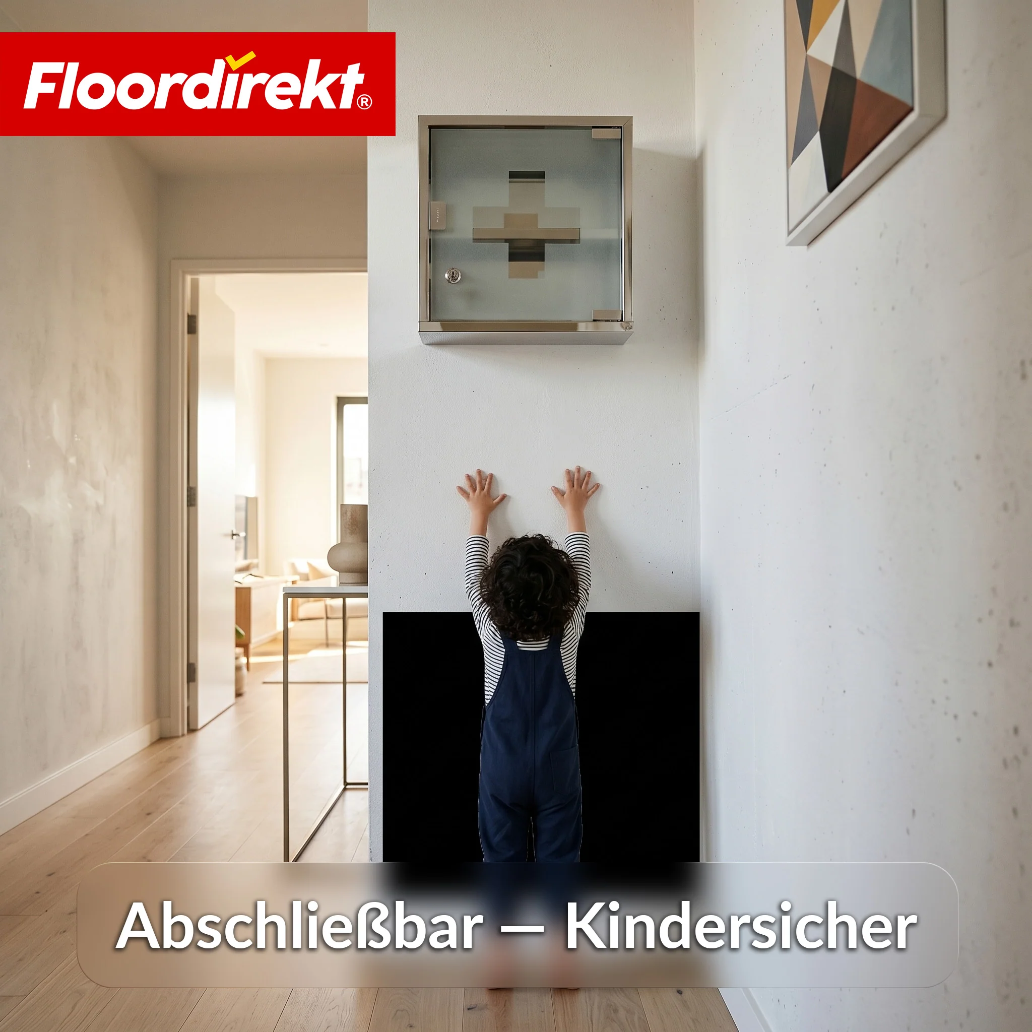 Medizinschrank | Allen | Abschließbarer Arzneischrank aus Edelstahl oder weiß pulverbeschichtet | Medikamentenschrank mit Glastür - Image 3
