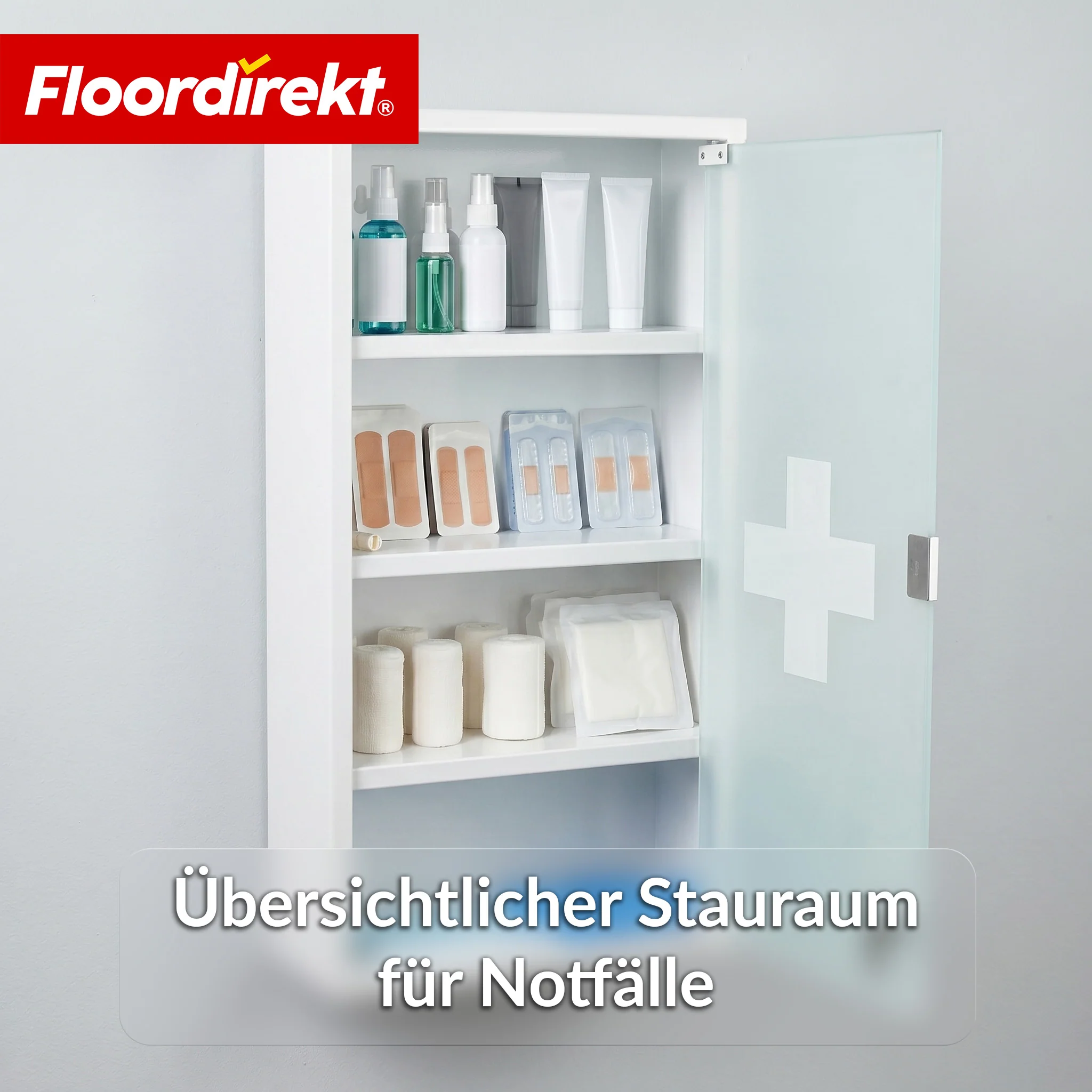 Medizinschrank | Allen | Abschließbarer Arzneischrank aus Edelstahl oder weiß pulverbeschichtet | Medikamentenschrank mit Glastür - Image 32
