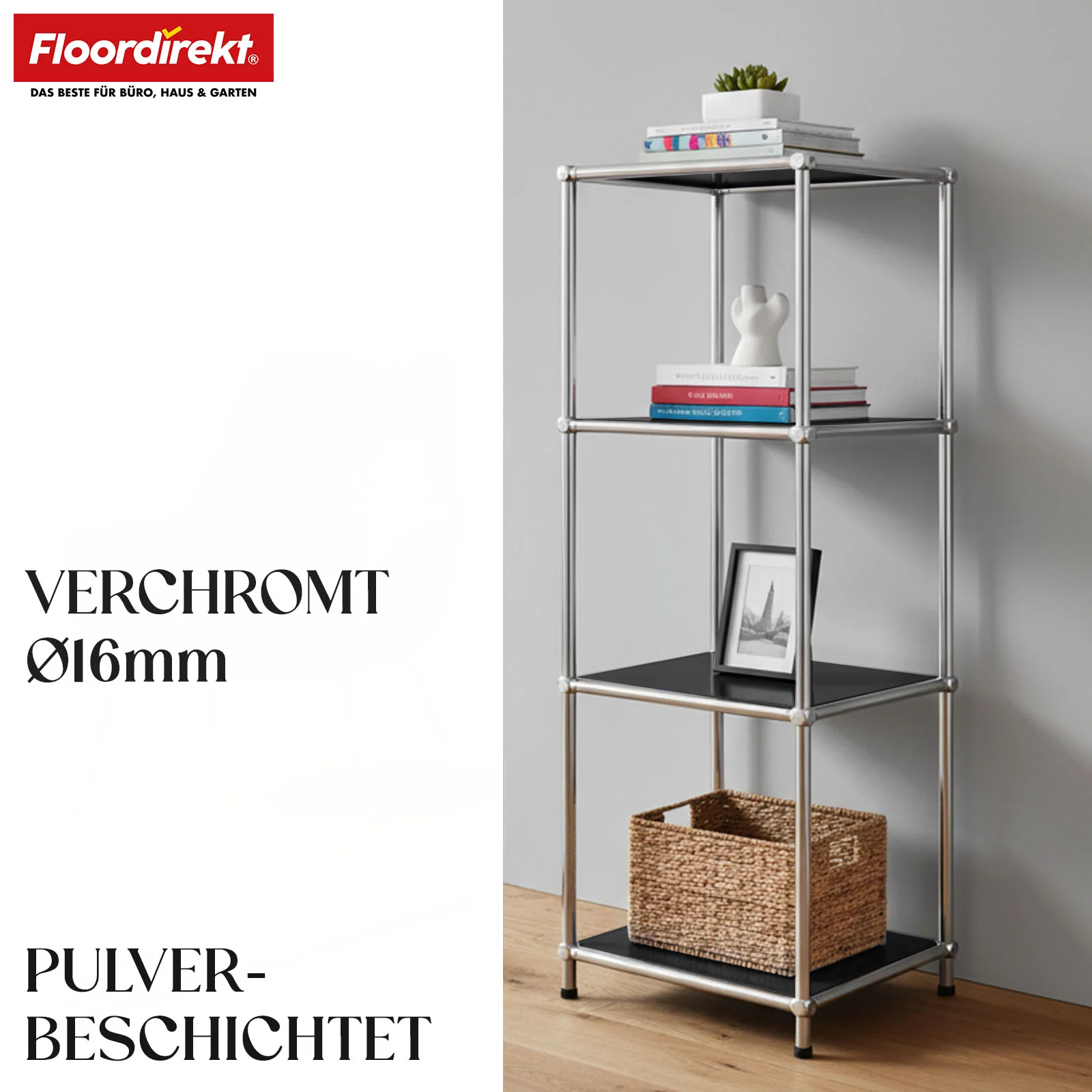 Metallregal | Concept Epure MK-005 | 4-stöckiges Ablageregal mit offenen Ablagen | In mehreren Farben erhältlich - Image 11