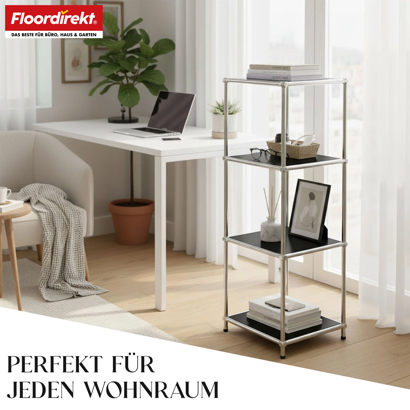 Metallregal | Concept Epure MK-005 | 4-stöckiges Ablageregal mit offenen Ablagen | In mehreren Farben erhältlich - Image 15