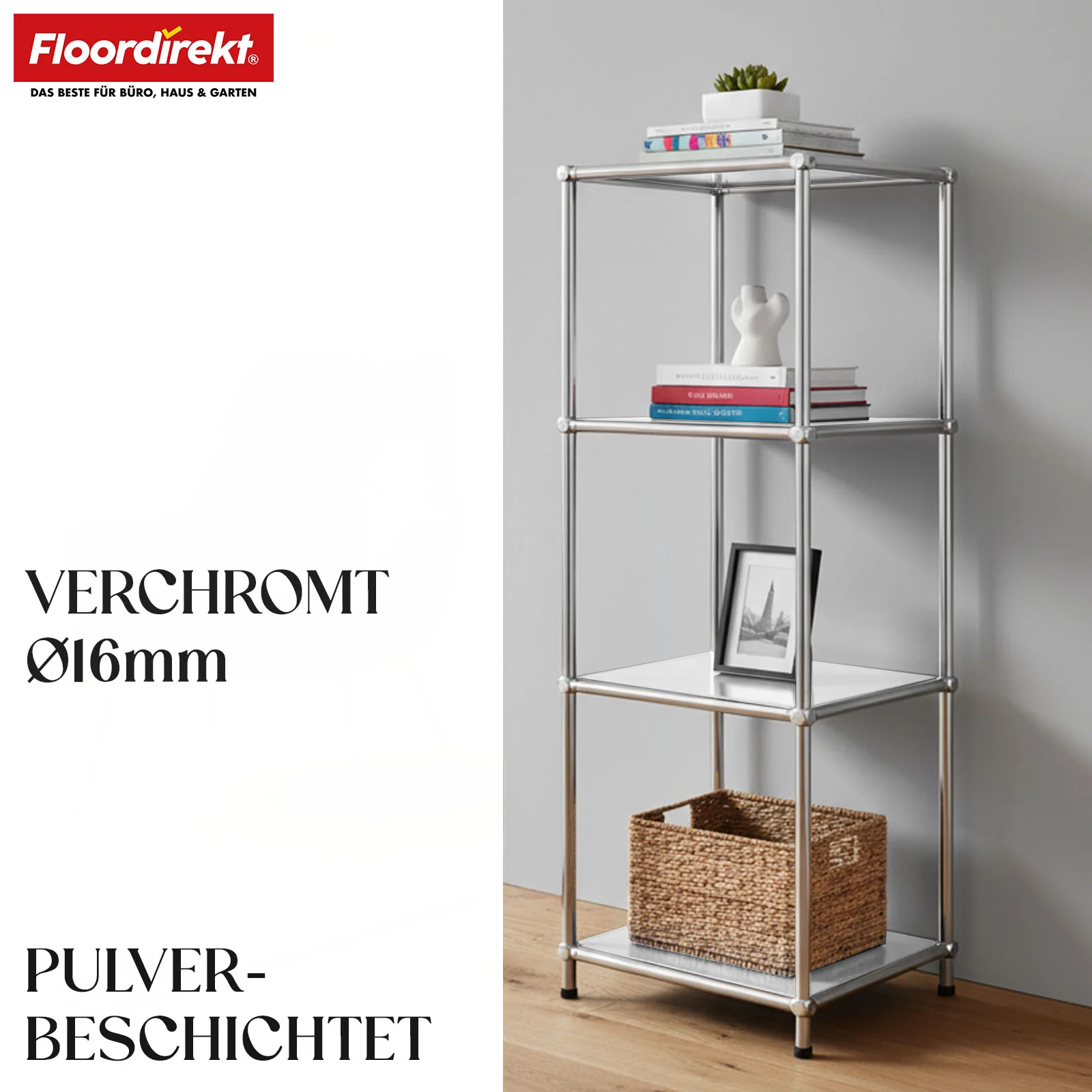 Metallregal | Concept Epure MK-005 | 4-stöckiges Ablageregal mit offenen Ablagen | In mehreren Farben erhältlich - Image 3
