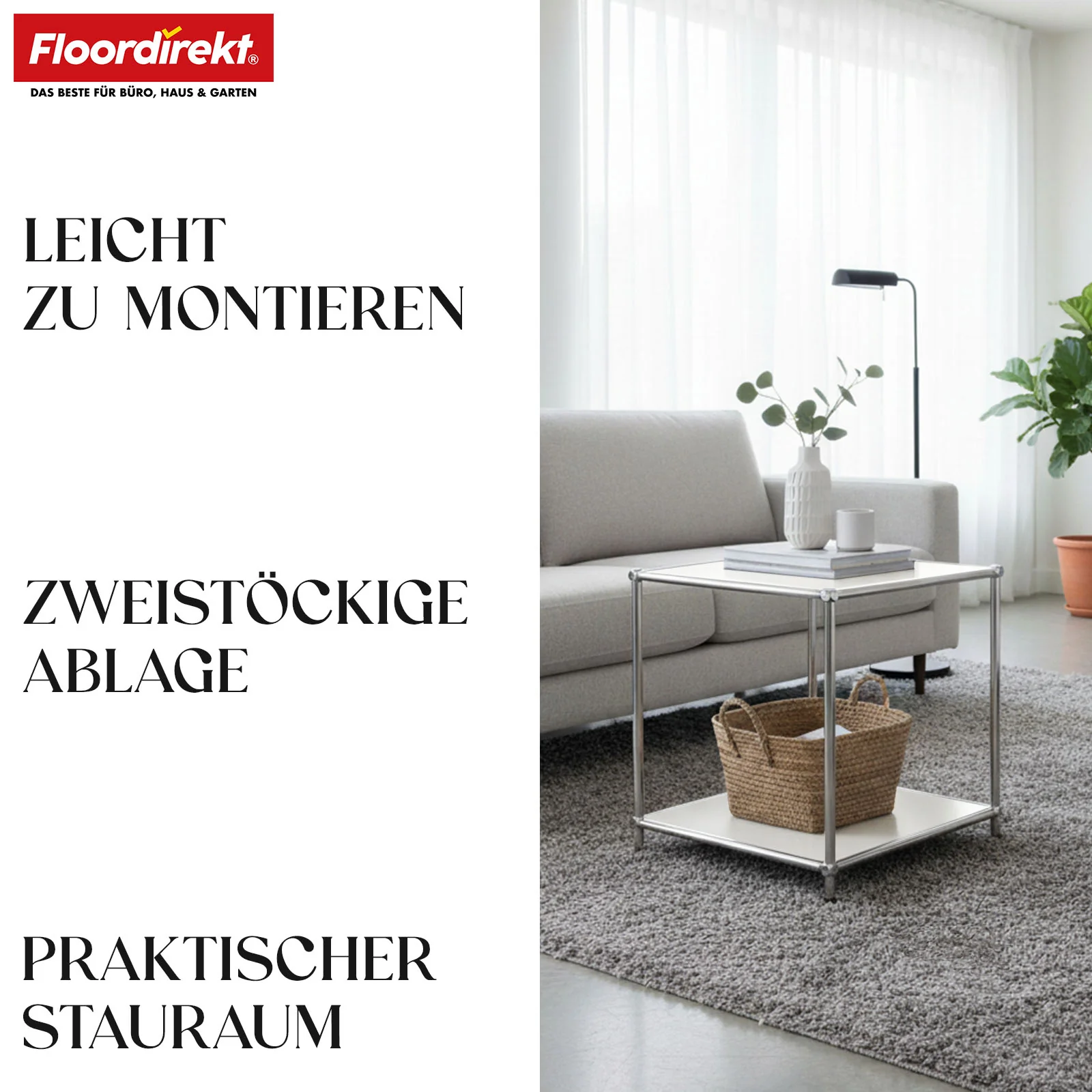 Metallregal | Concept Epure MK-012 | Offenes Beistell- & Aufbewahrungsregal mit 2 Ablagen | In mehreren Farben erhältlich - Image 20