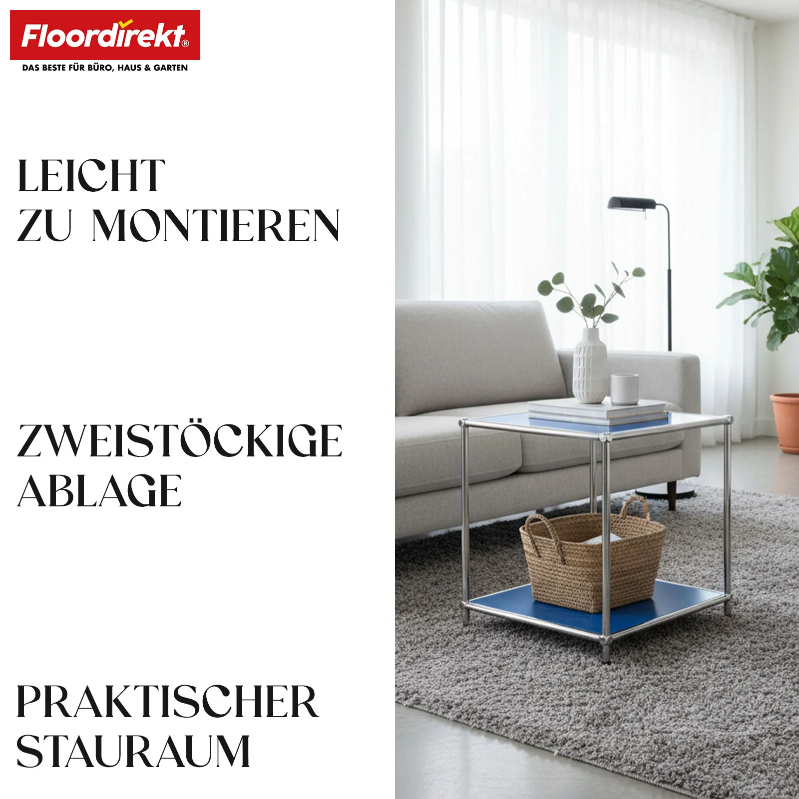Metallregal | Concept Epure MK-012 | Offenes Beistell- & Aufbewahrungsregal mit 2 Ablagen | In mehreren Farben erhältlich - Image 28