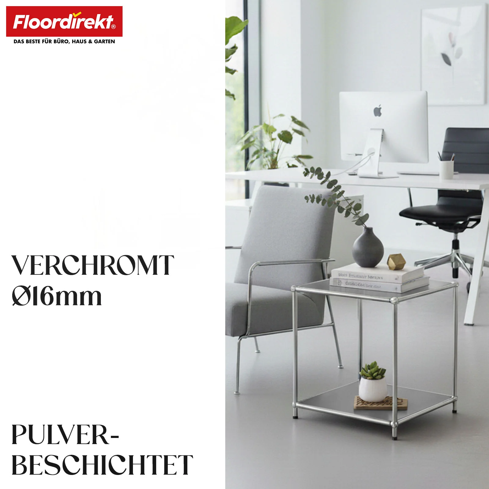 Metallregal | Concept Epure MK-012 | Offenes Beistell- & Aufbewahrungsregal mit 2 Ablagen | In mehreren Farben erhältlich - Image 3