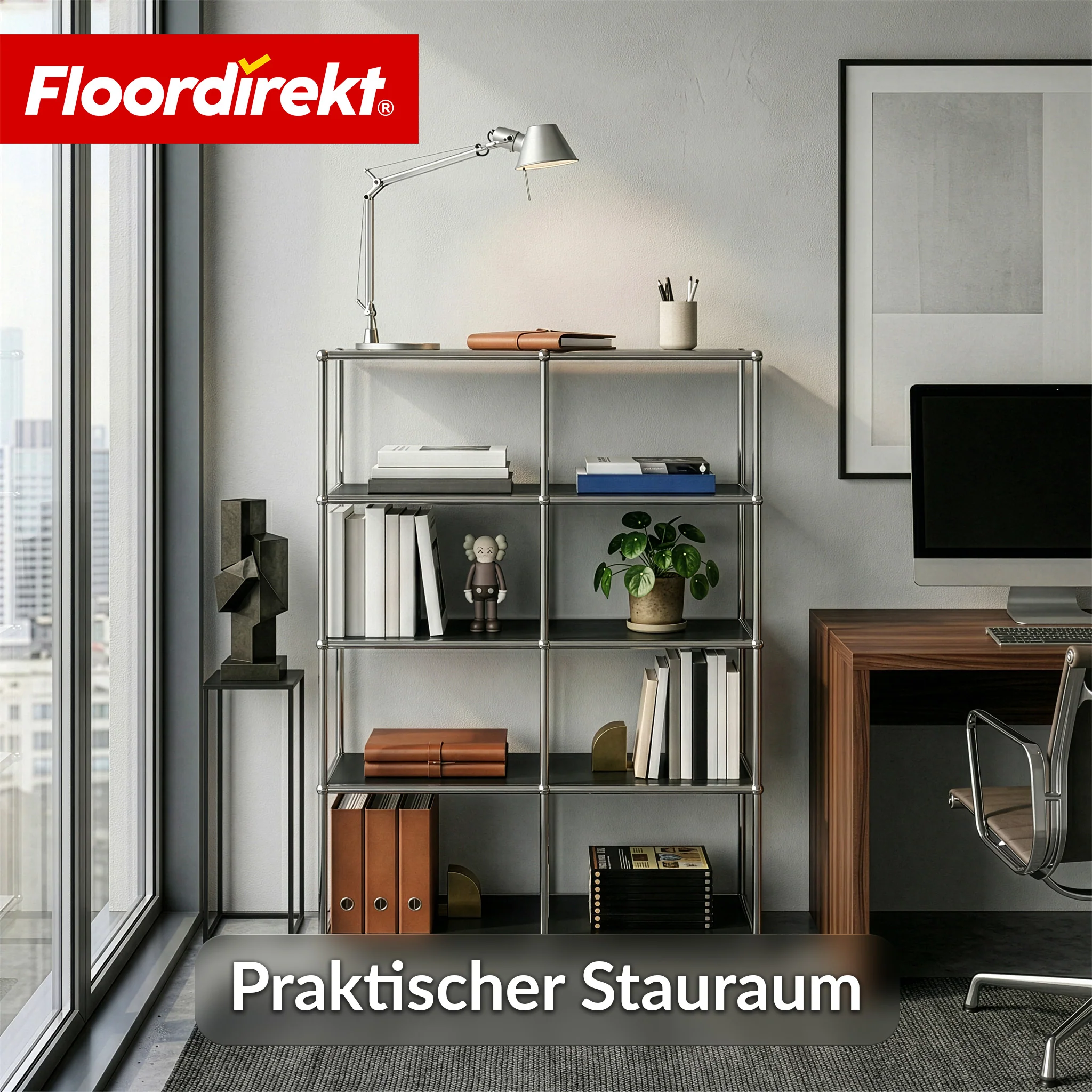 Metallregal | Concept Epure MK-015 | Offenes Standregal mit 5 Ablagen | Bücherregal & Raumteiler Metall - Image 13