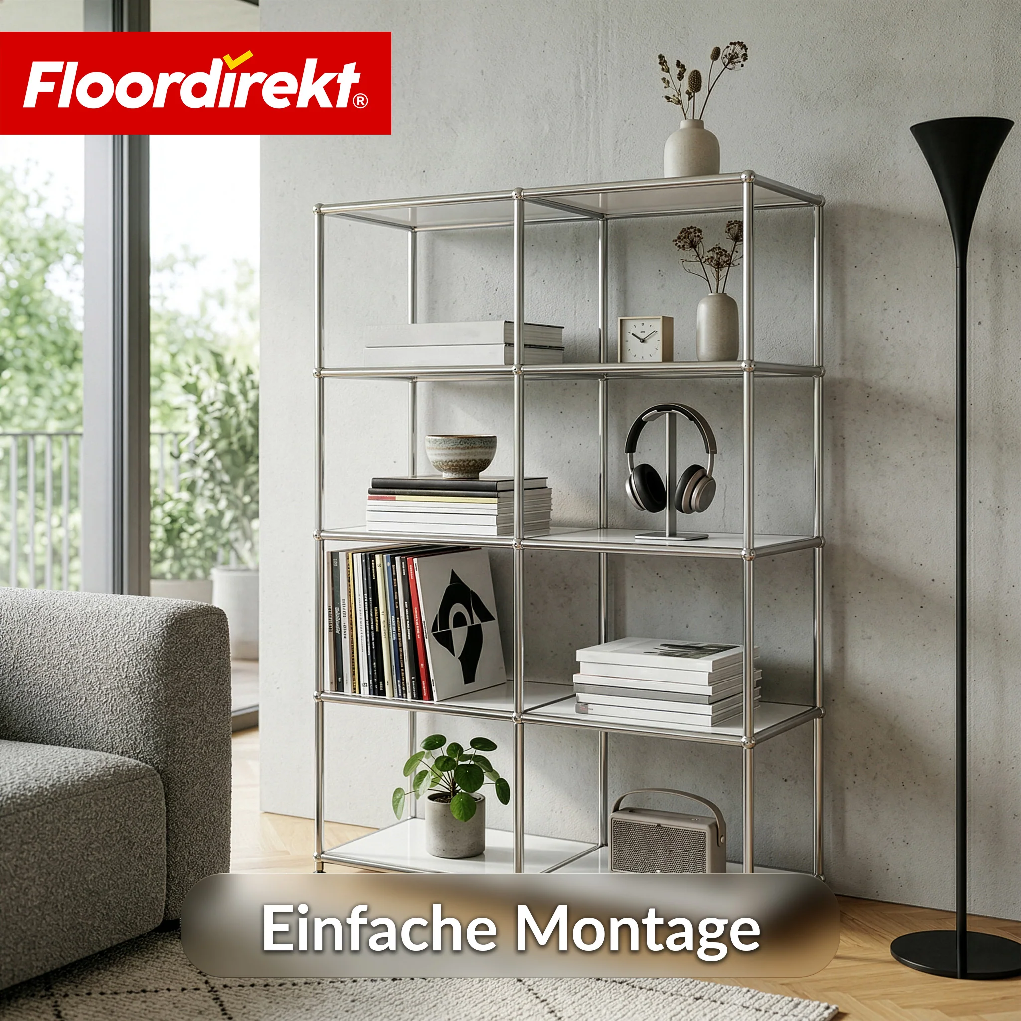 Metallregal | Concept Epure MK-015 | Offenes Standregal mit 5 Ablagen | Bücherregal & Raumteiler Metall - Image 24