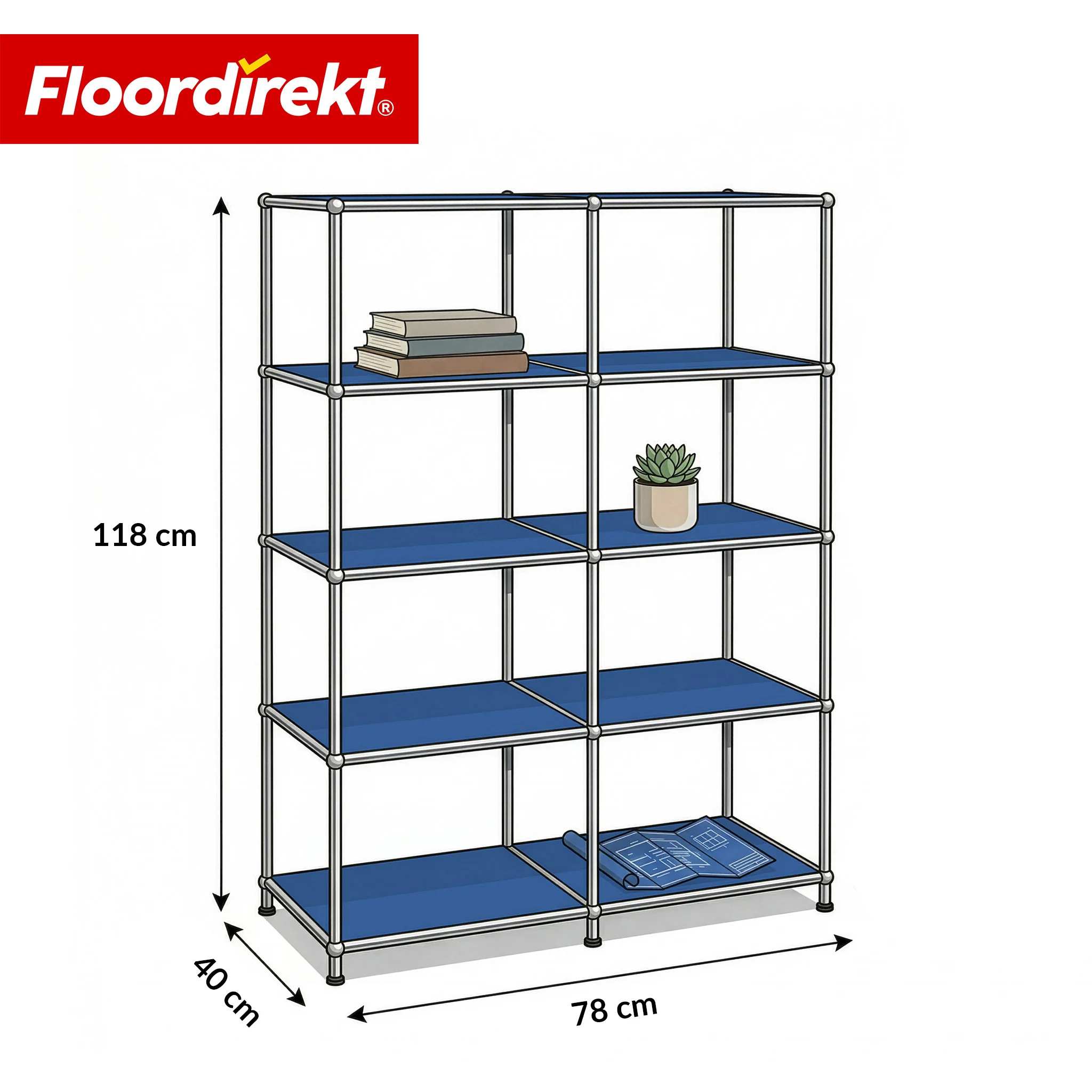 Metallregal | Concept Epure MK-015 | Offenes Standregal mit 5 Ablagen | Bücherregal & Raumteiler Metall - Image 26