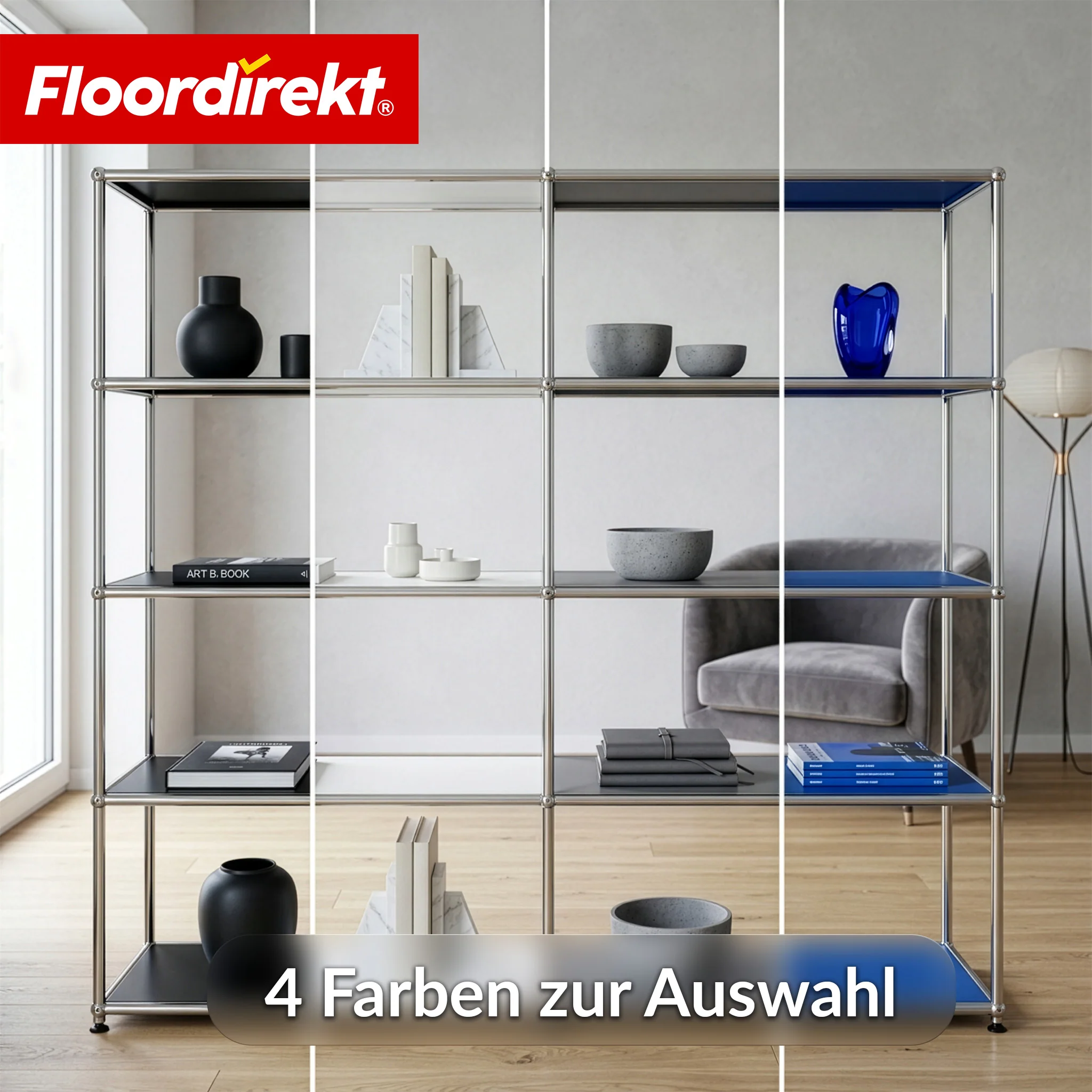Metallregal | Concept Epure MK-015 | Offenes Standregal mit 5 Ablagen | Bücherregal & Raumteiler Metall - Image 31