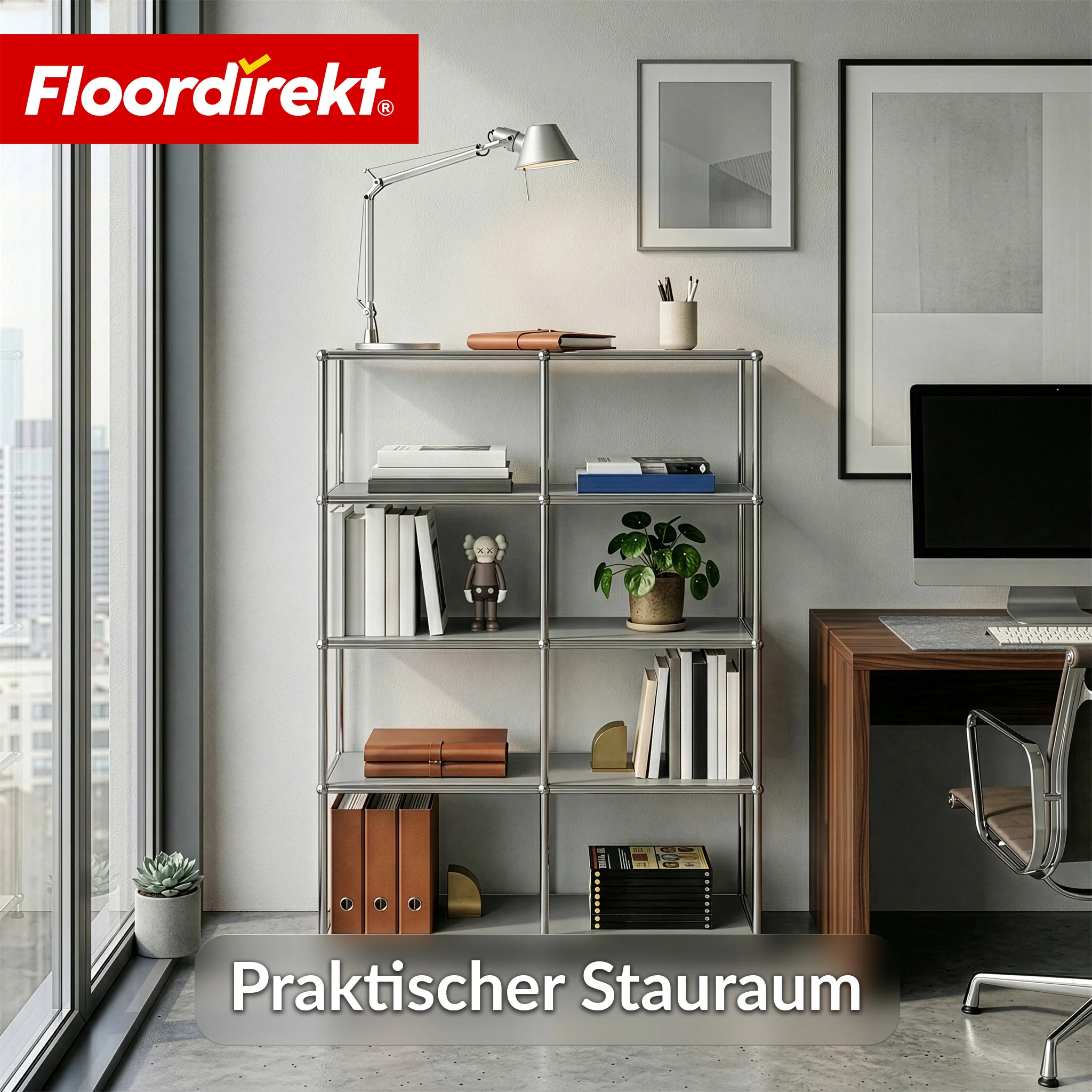 Metallregal | Concept Epure MK-015 | Offenes Standregal mit 5 Ablagen | Bücherregal & Raumteiler Metall - Image 5