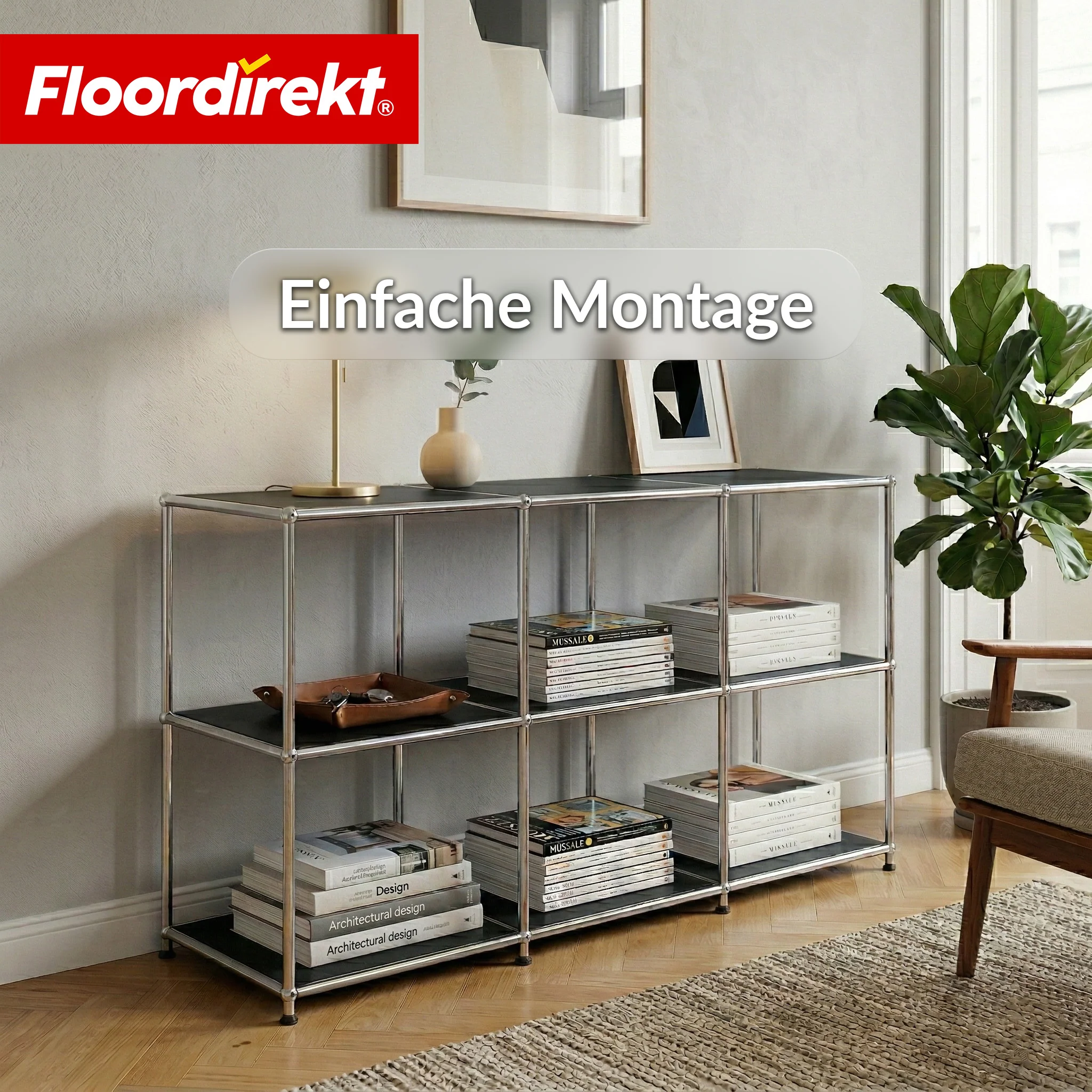 Metallregal | Concept Epure MK-018 | 3 Ablagen Standregal | Sideboard & Lowboard | Offenes Bücherregal - Image 16