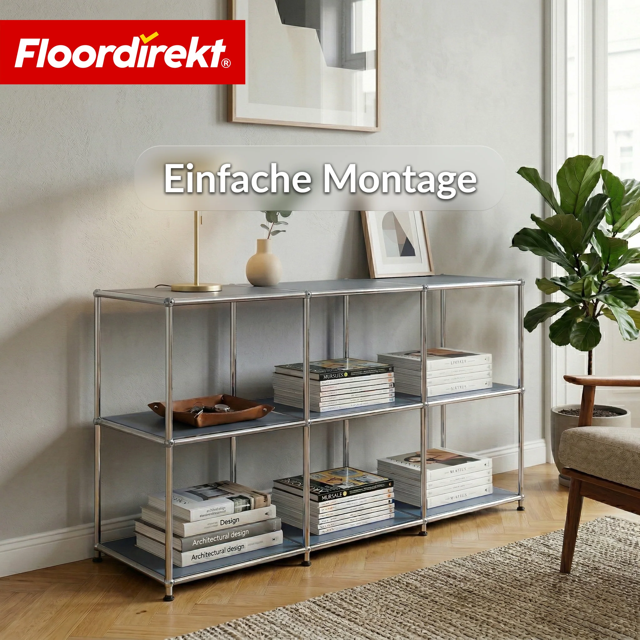 Metallregal | Concept Epure MK-018 | 3 Ablagen Standregal | Sideboard & Lowboard | Offenes Bücherregal - Image 24