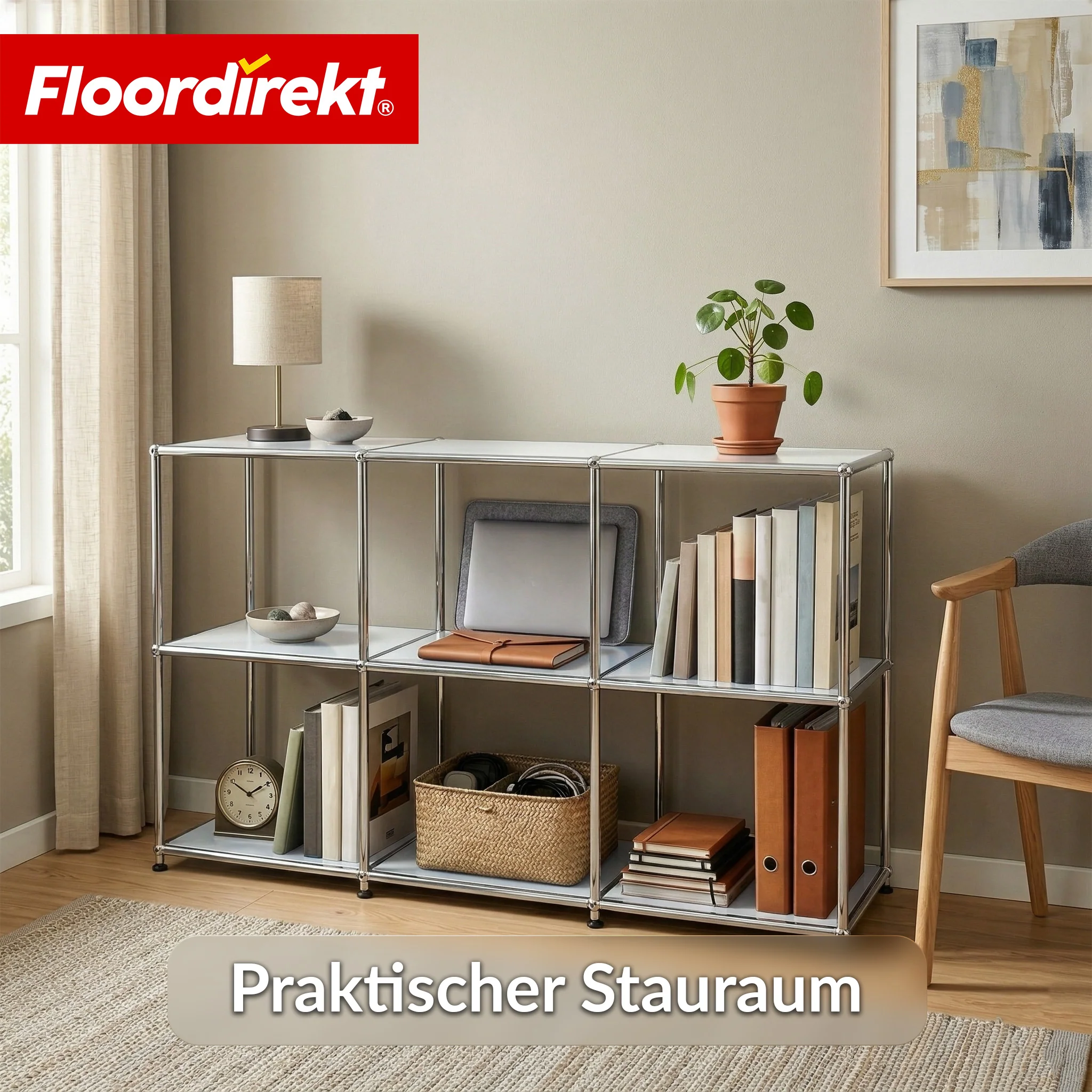 Metallregal | Concept Epure MK-018 | 3 Ablagen Standregal | Sideboard & Lowboard | Offenes Bücherregal - Image 29
