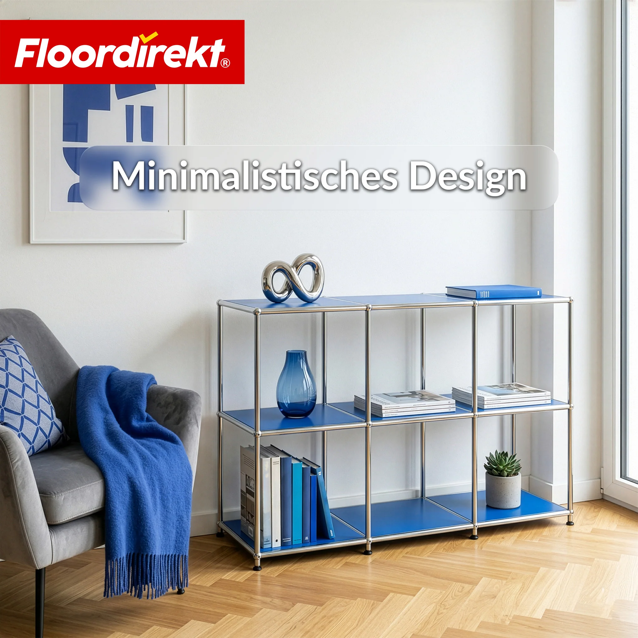 Metallregal | Concept Epure MK-018 | 3 Ablagen Standregal | Sideboard & Lowboard | Offenes Bücherregal - Image 3