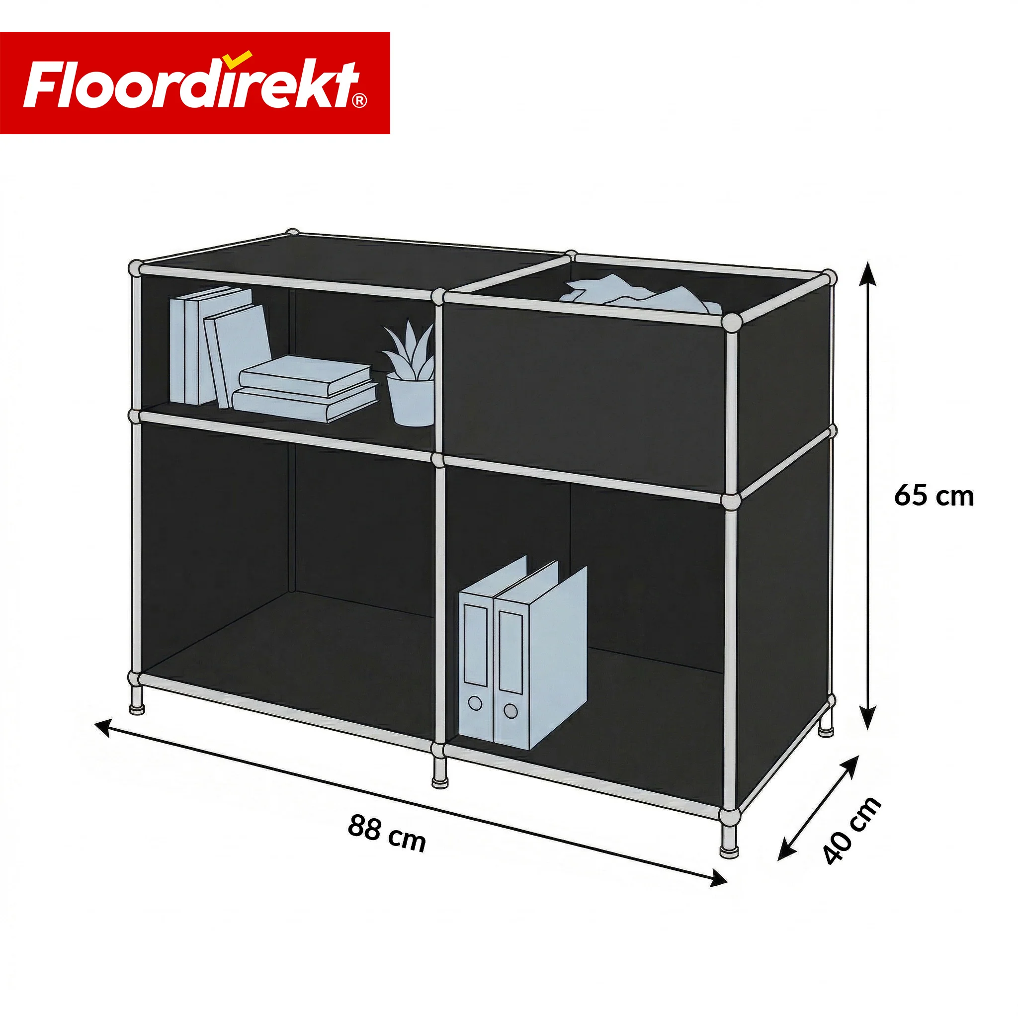 Metallregal | Concept Epure MK-030 | Standregal mit 3 Ablagen & Stauraumfach | Sideboard & Aufbewahrungsregal - Image 10