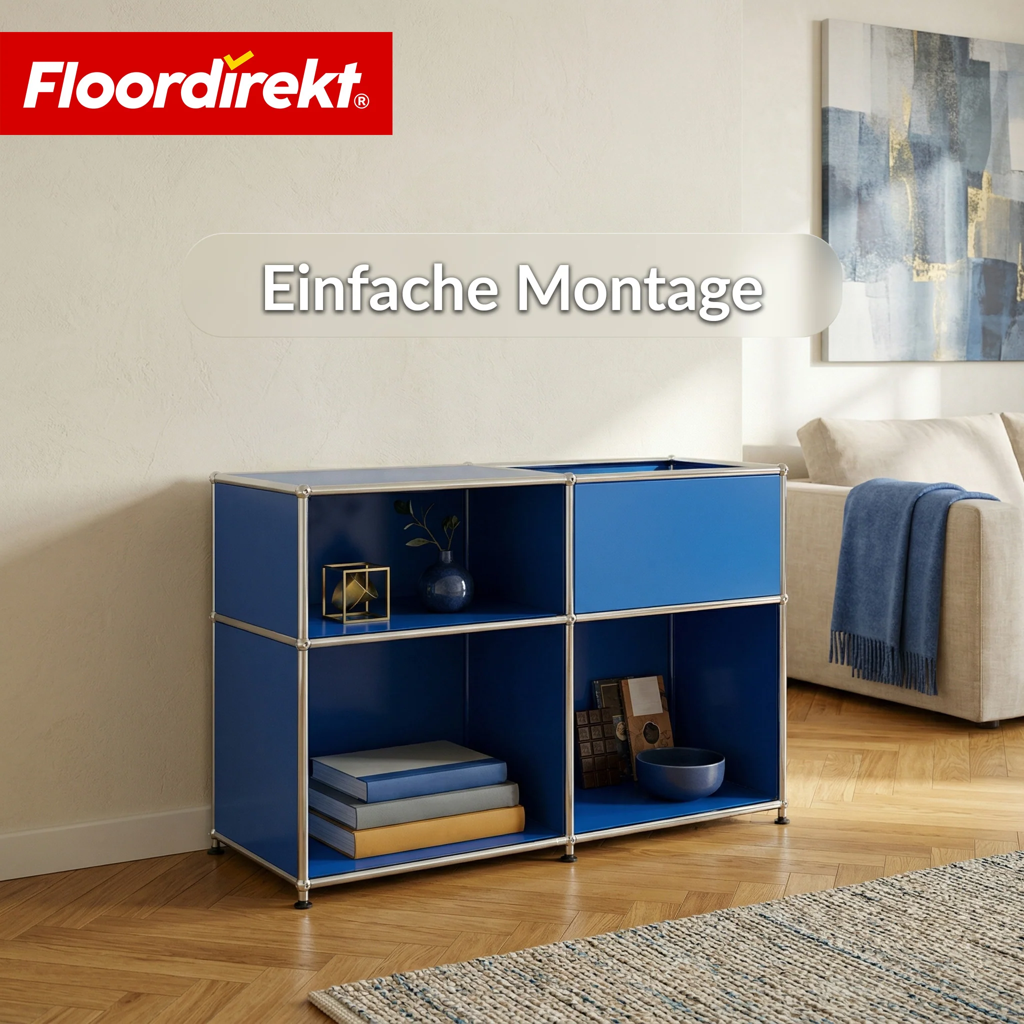 Metallregal | Concept Epure MK-030 | Standregal mit 3 Ablagen & Stauraumfach | Sideboard & Aufbewahrungsregal - Image 32