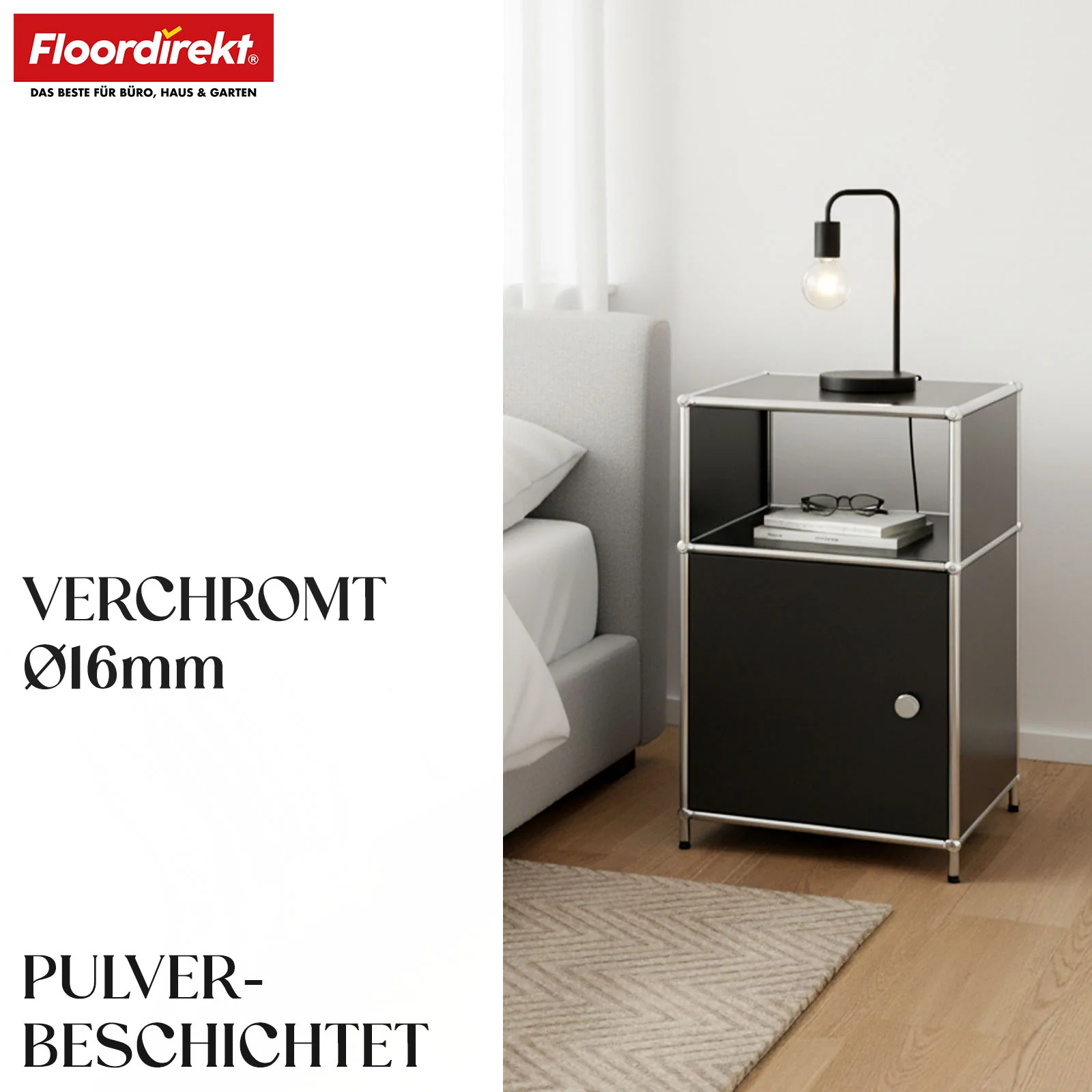 Metallregal | Concept Epure MK-040 | 3-stöckiges Aufbewahrungsregal mit Tür & & Ablageflächen | In mehreren Farben erhältlich - Image 11