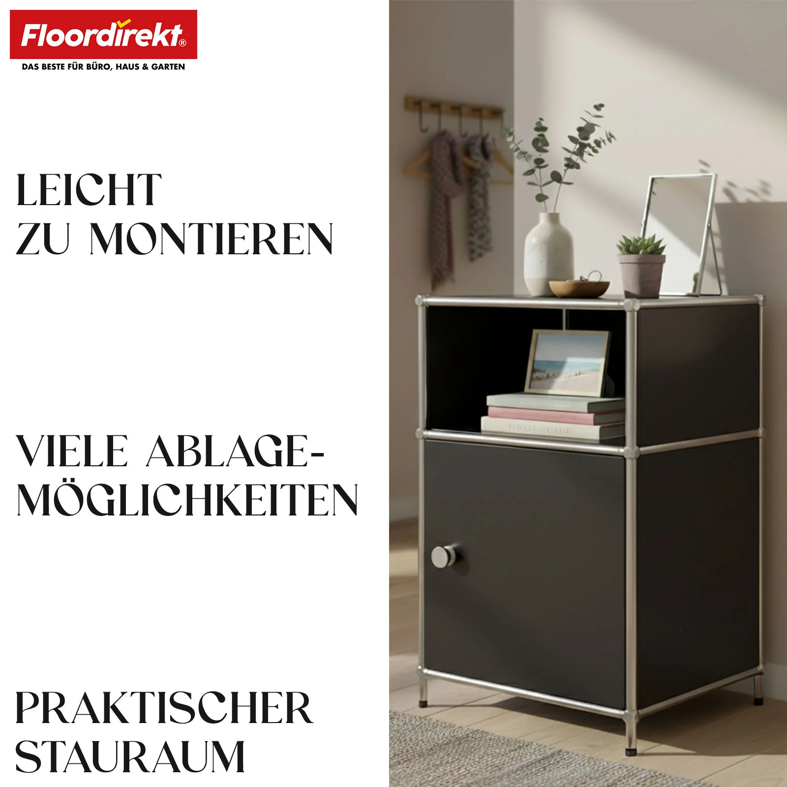 Metallregal | Concept Epure MK-040 | 3-stöckiges Aufbewahrungsregal mit Tür & & Ablageflächen | In mehreren Farben erhältlich - Image 12