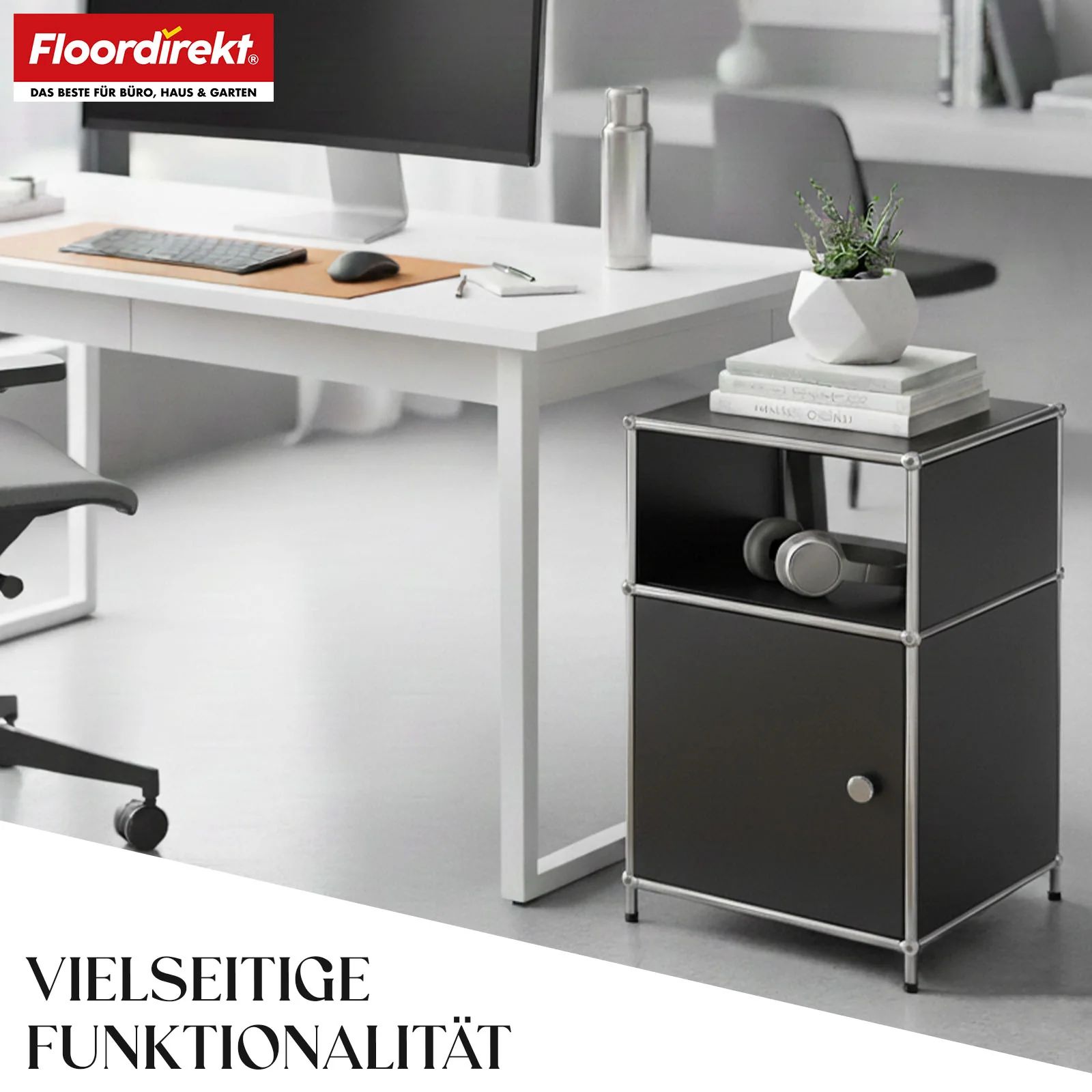 Metallregal | Concept Epure MK-040 | 3-stöckiges Aufbewahrungsregal mit Tür & & Ablageflächen | In mehreren Farben erhältlich - Image 13