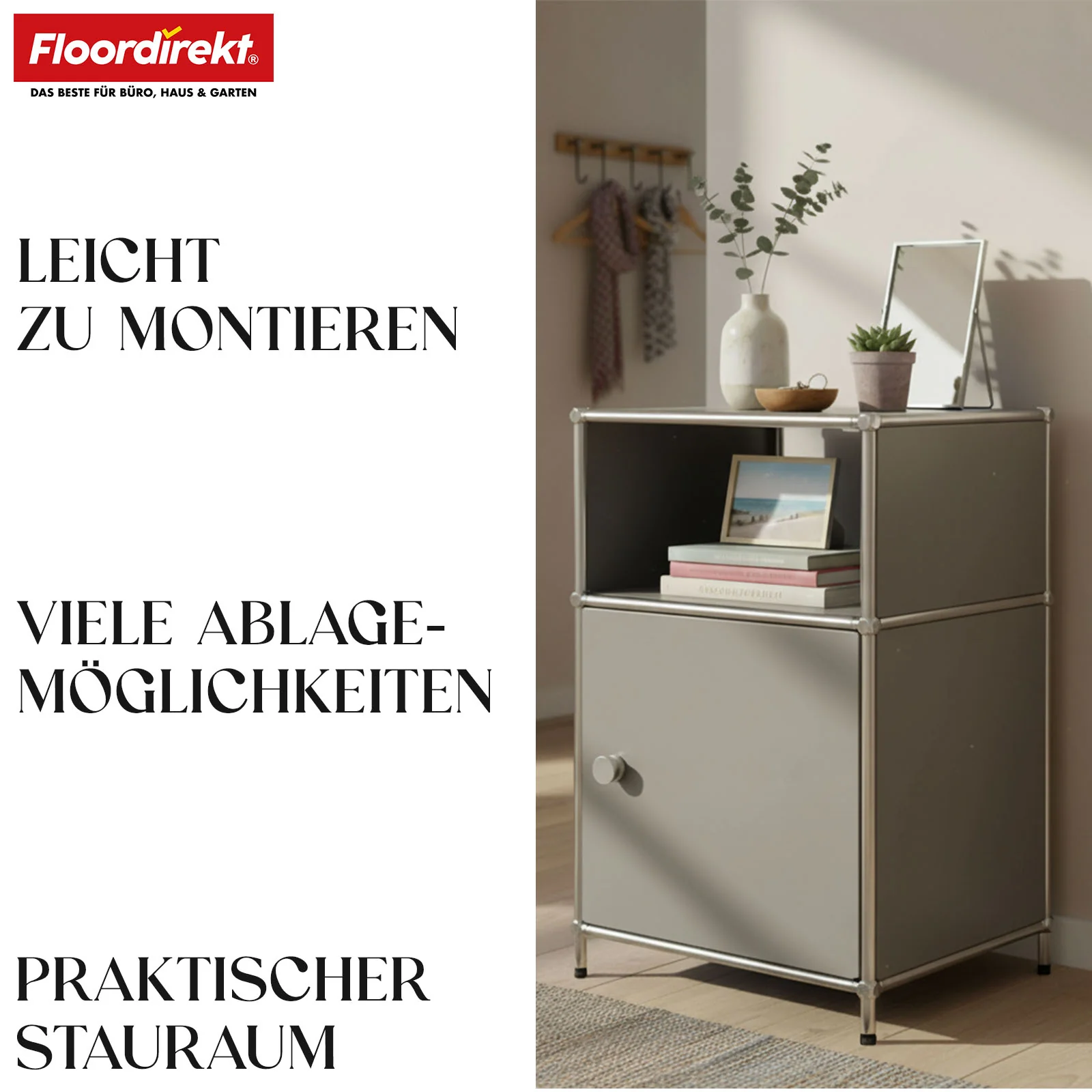Metallregal | Concept Epure MK-040 | 3-stöckiges Aufbewahrungsregal mit Tür & & Ablageflächen | In mehreren Farben erhältlich - Image 28
