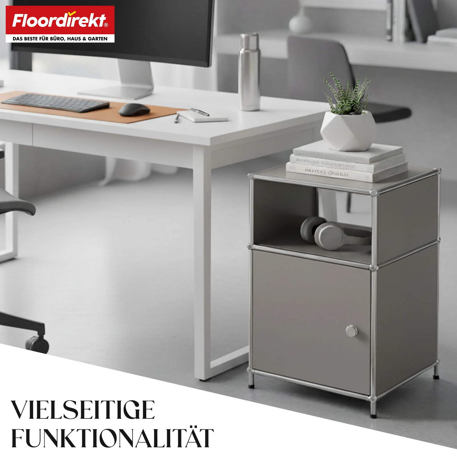Metallregal | Concept Epure MK-040 | 3-stöckiges Aufbewahrungsregal mit Tür & & Ablageflächen | In mehreren Farben erhältlich - Image 29