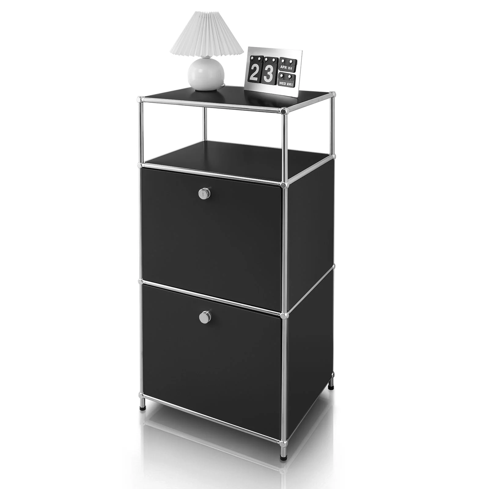 Metallregal | Concept Epure MK-120 | Aufbewahrungsregal mit verschließbaren Fächern, offenem Fach & Ablage | In mehreren Farben erhältlich - Image 9