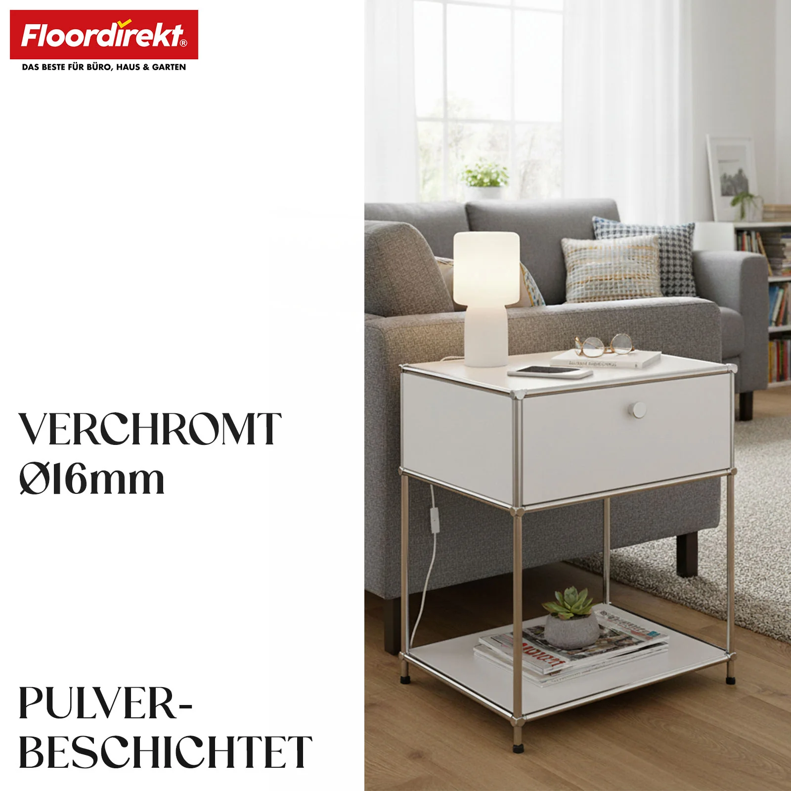 Metallregal | Concept Epure MK-139 | Beistell- & Aufbewahrungsregal mit Schublade & Ablagen | In mehreren Farben erhältlich - Image 11