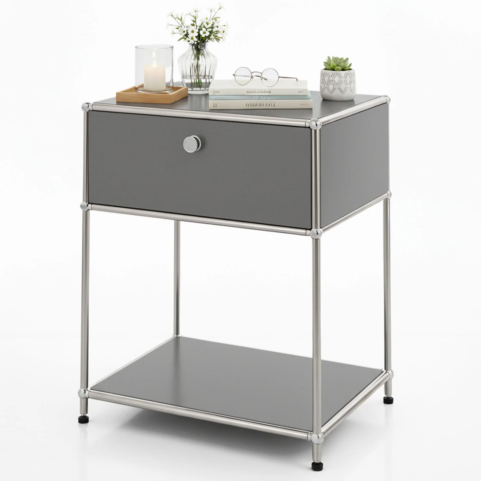 Metallregal | Concept Epure MK-139 | Beistell- & Aufbewahrungsregal mit Schublade & Ablagen | In mehreren Farben erhältlich - Image 17