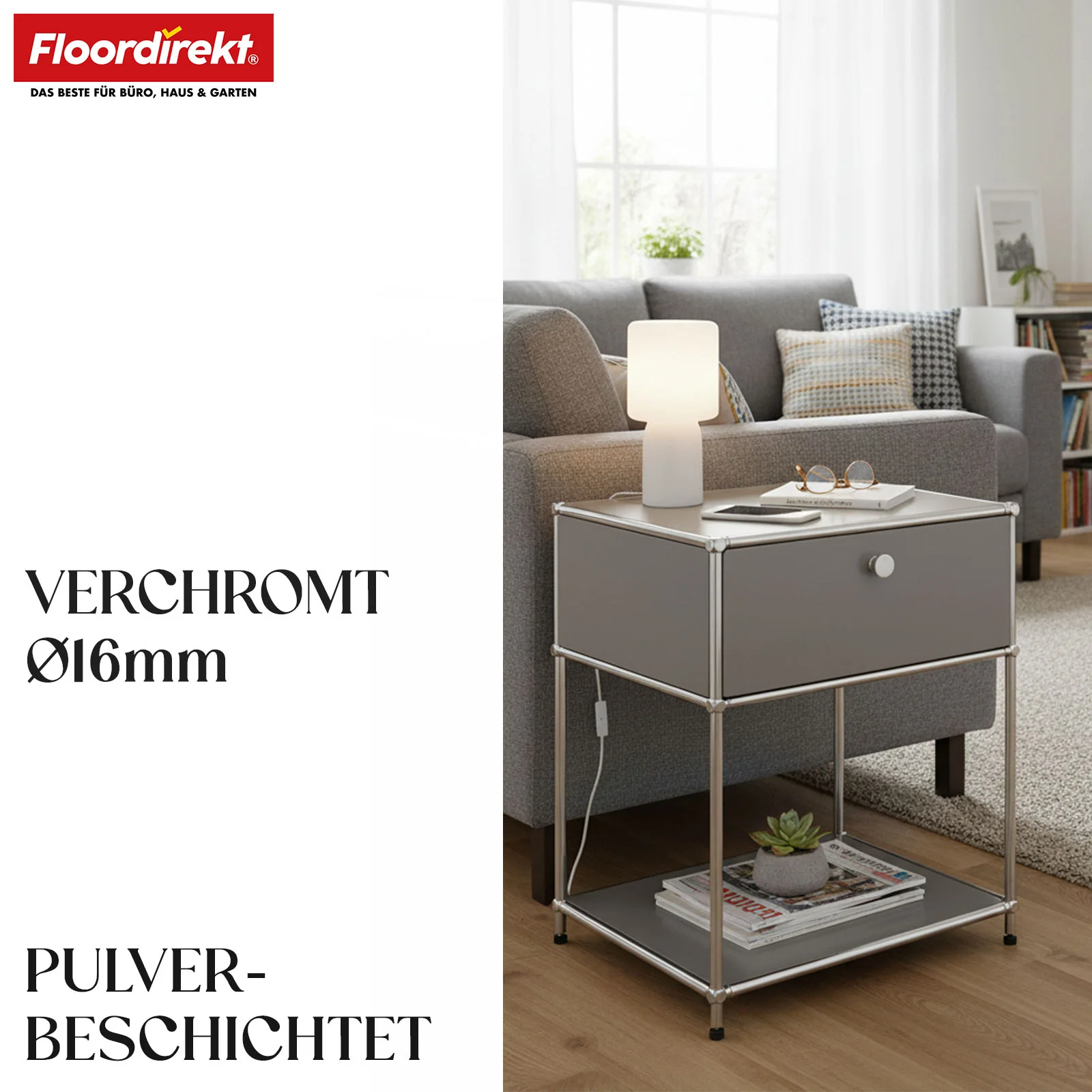 Metallregal | Concept Epure MK-139 | Beistell- & Aufbewahrungsregal mit Schublade & Ablagen | In mehreren Farben erhältlich - Image 19