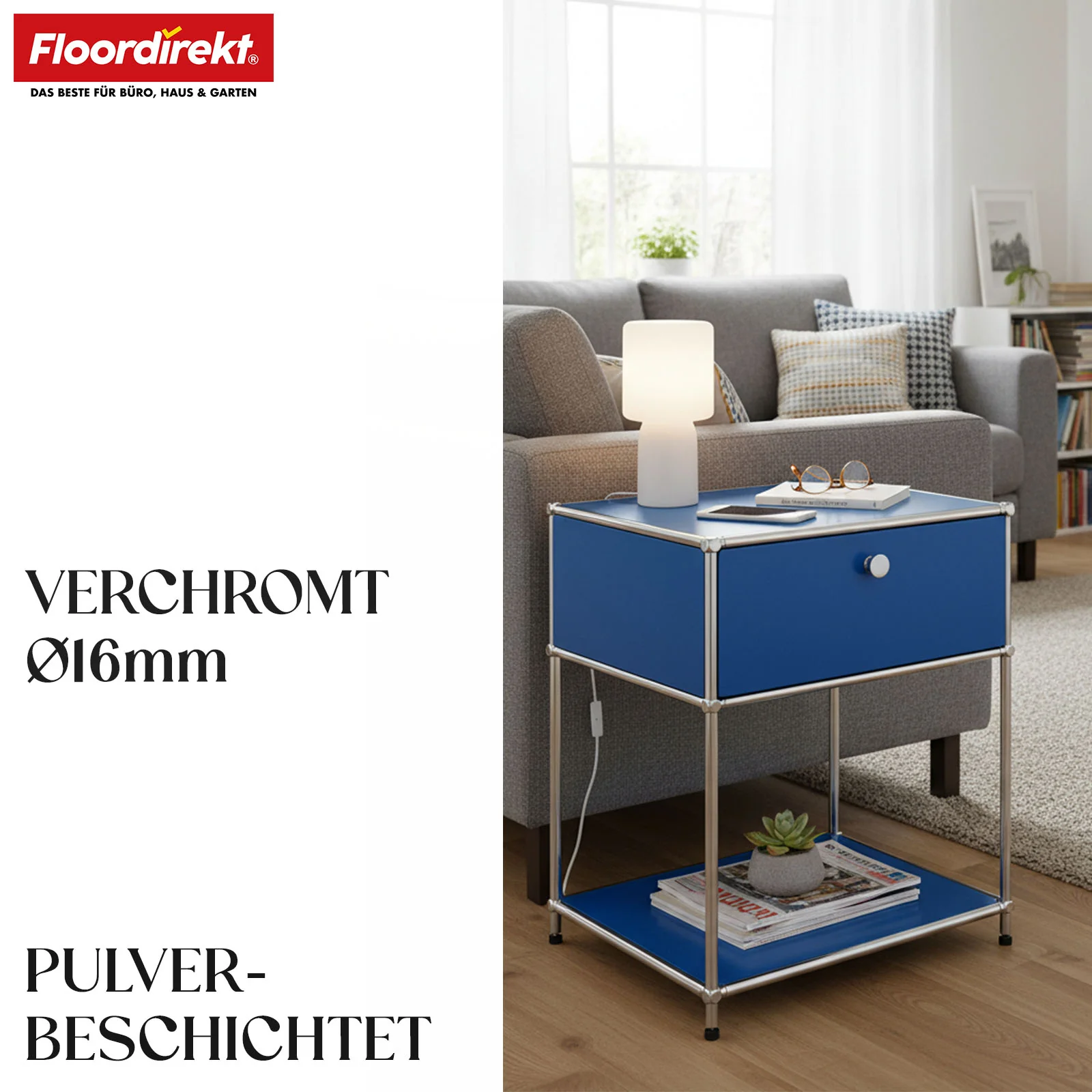 Metallregal | Concept Epure MK-139 | Beistell- & Aufbewahrungsregal mit Schublade & Ablagen | In mehreren Farben erhältlich - Image 27