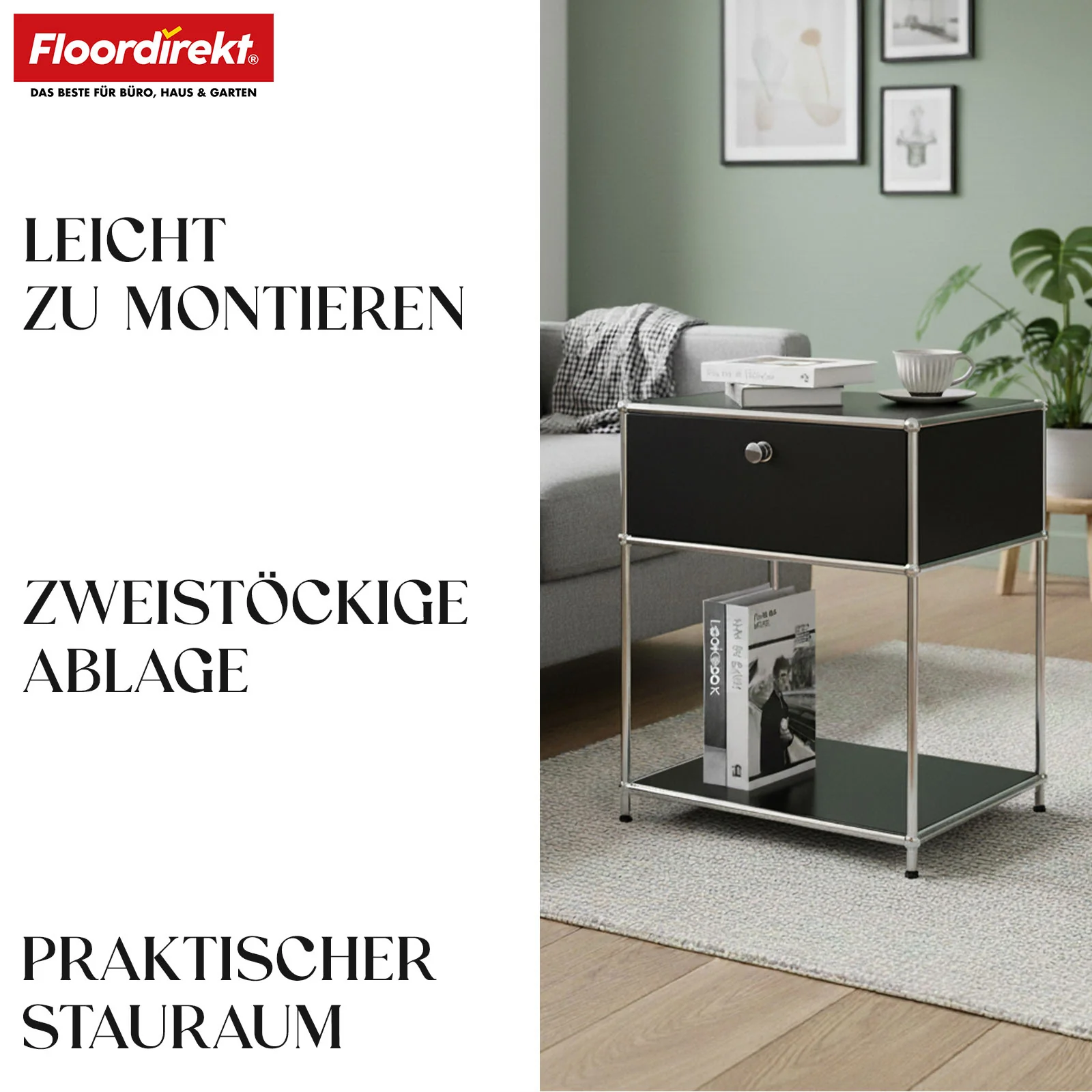 Metallregal | Concept Epure MK-139 | Beistell- & Aufbewahrungsregal mit Schublade & Ablagen | In mehreren Farben erhältlich - Image 4