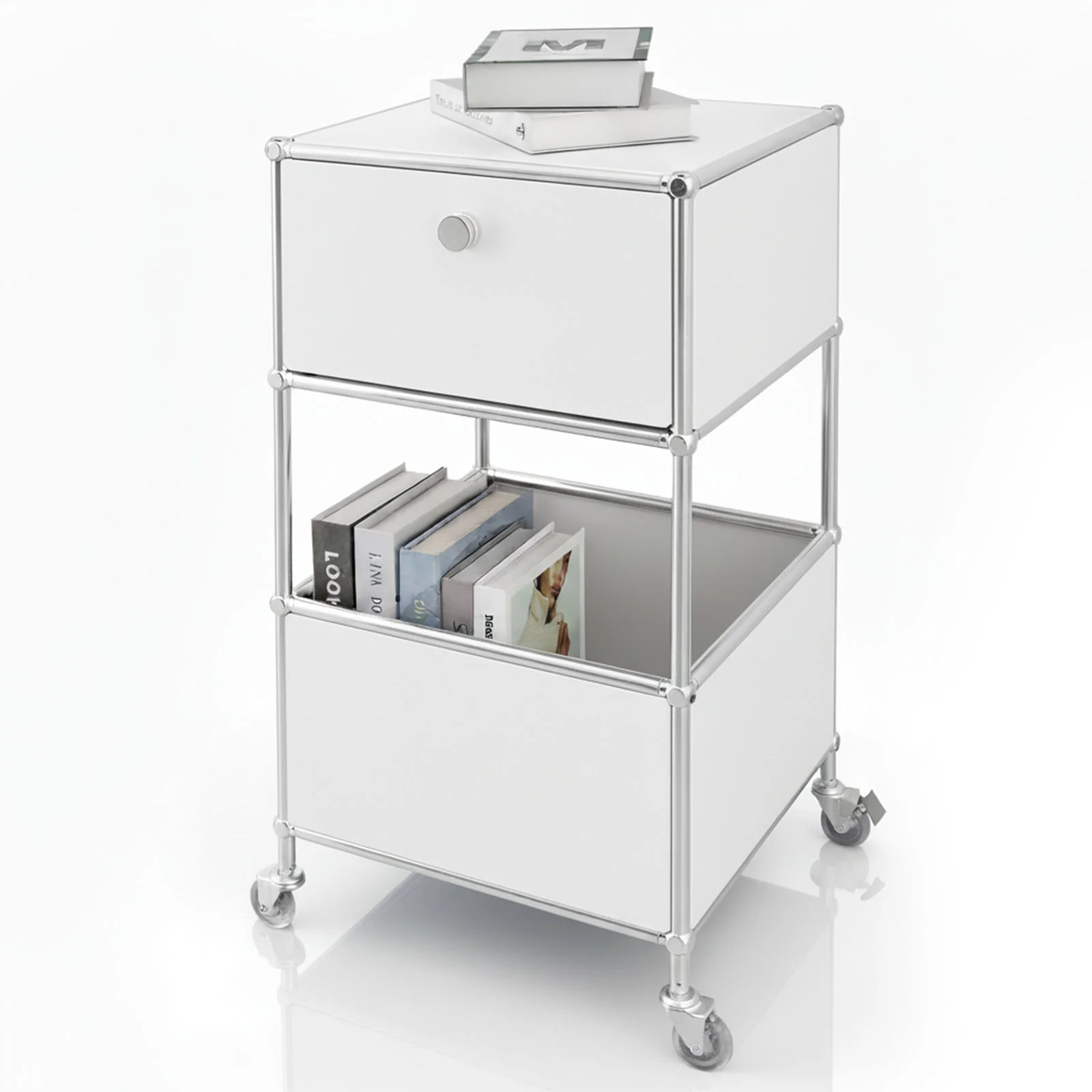Metallregal | Concept Epure MK-145 | 3-stöckiger Rollcontainer mit Schublade & Ablagen | In mehreren Farben erhältlich - Image 17