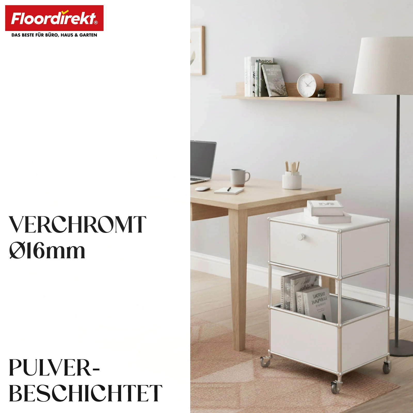 Metallregal | Concept Epure MK-145 | 3-stöckiger Rollcontainer mit Schublade & Ablagen | In mehreren Farben erhältlich - Image 19