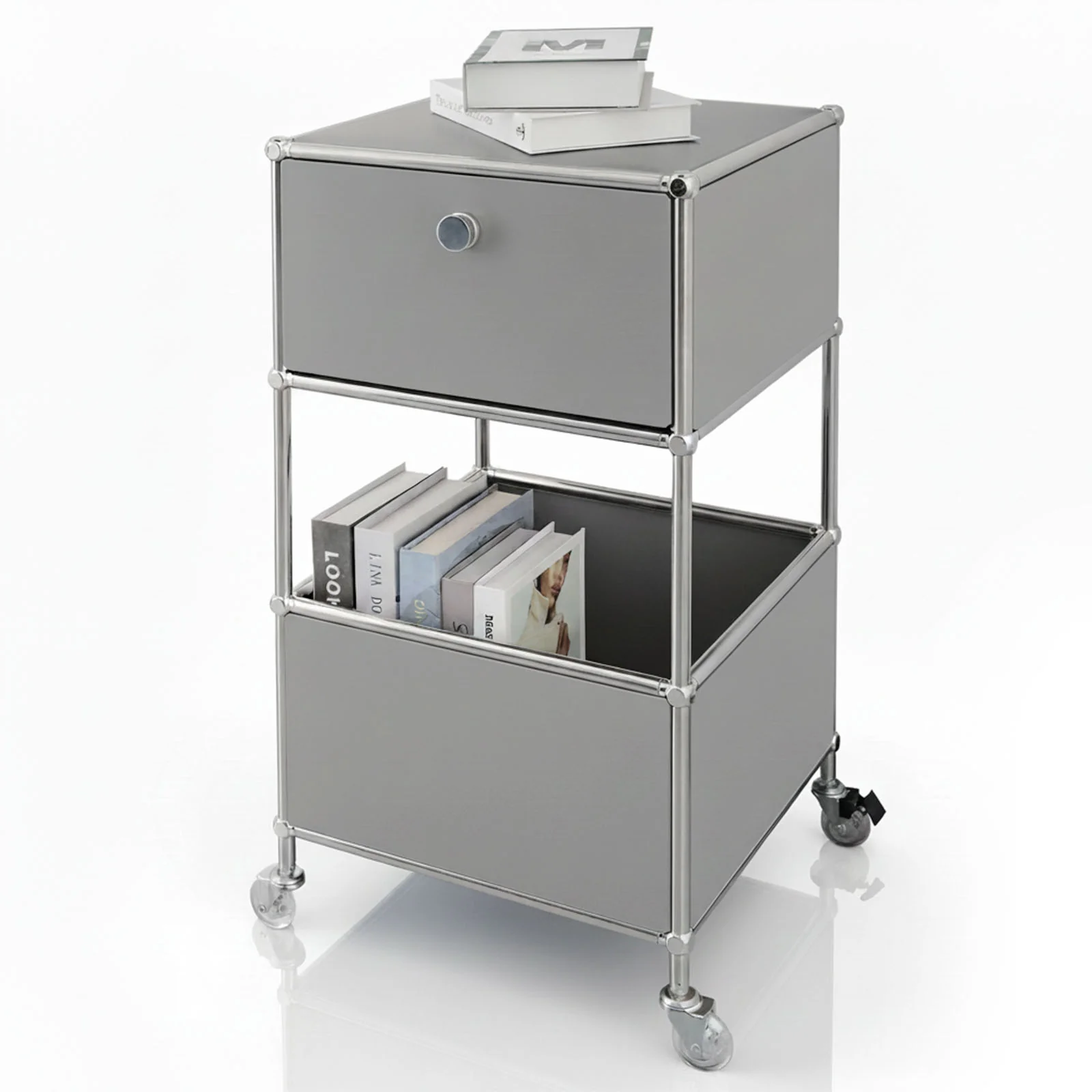 Metallregal | Concept Epure MK-145 | 3-stöckiger Rollcontainer mit Schublade & Ablagen | In mehreren Farben erhältlich - Image 25