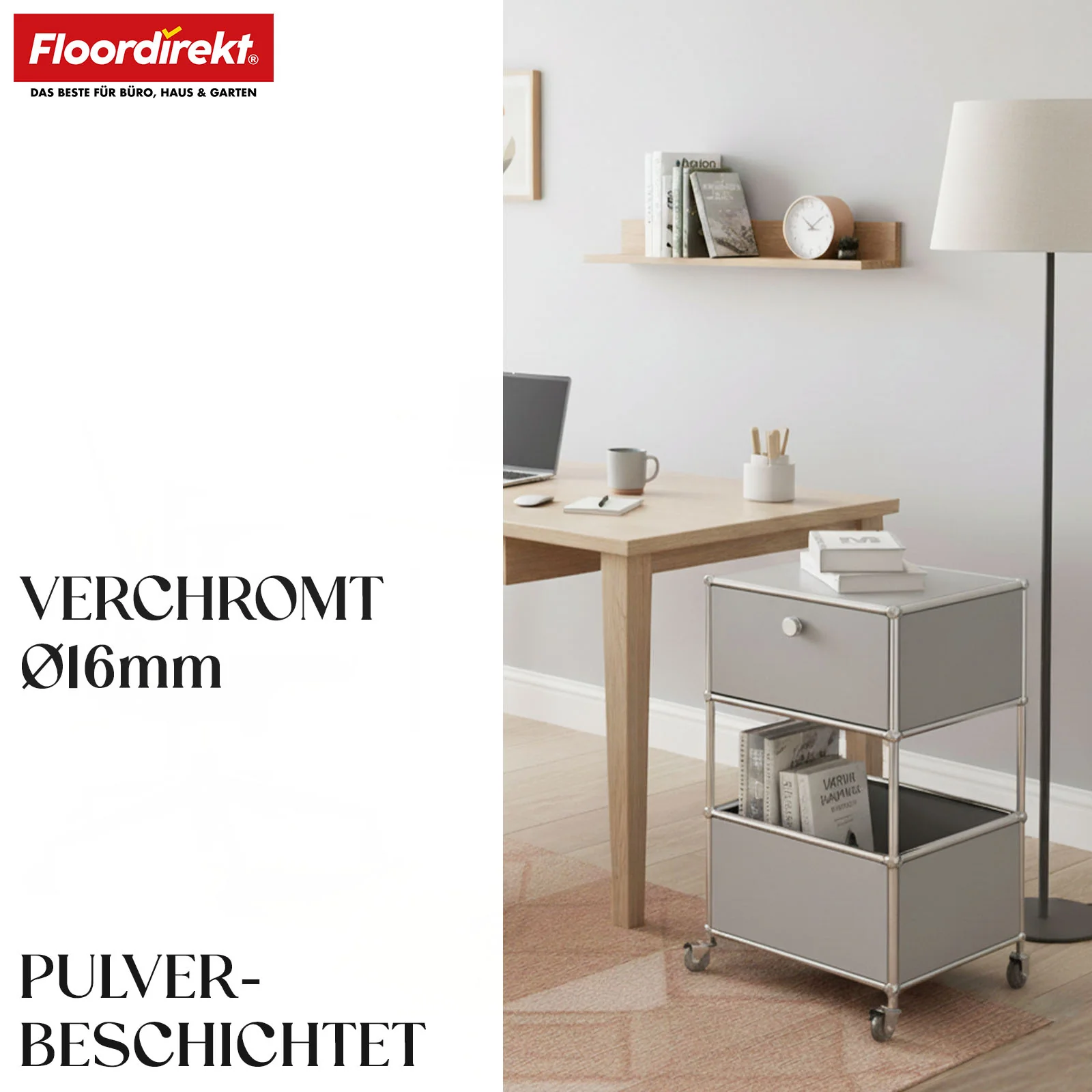 Metallregal | Concept Epure MK-145 | 3-stöckiger Rollcontainer mit Schublade & Ablagen | In mehreren Farben erhältlich - Image 27