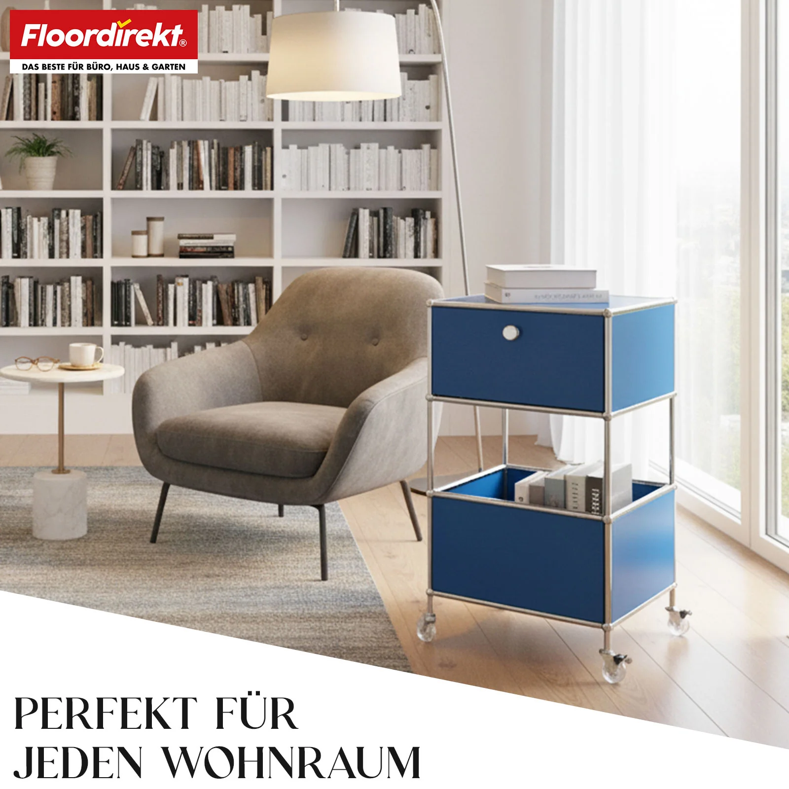 Metallregal | Concept Epure MK-145 | 3-stöckiger Rollcontainer mit Schublade & Ablagen | In mehreren Farben erhältlich - Image 7