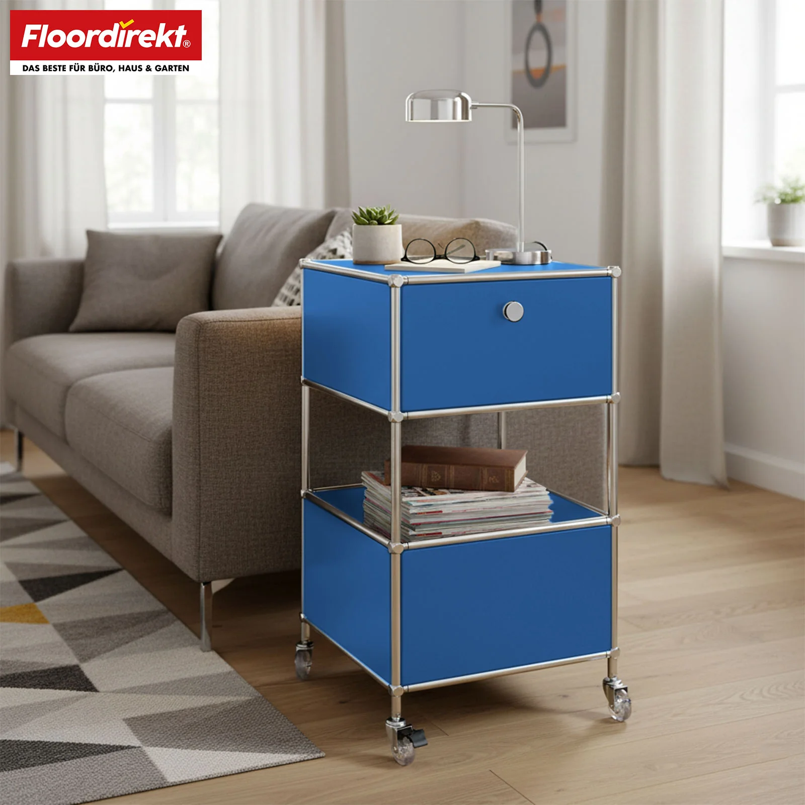 Metallregal | Concept Epure MK-145 | 3-stöckiger Rollcontainer mit Schublade & Ablagen | In mehreren Farben erhältlich - Image 8
